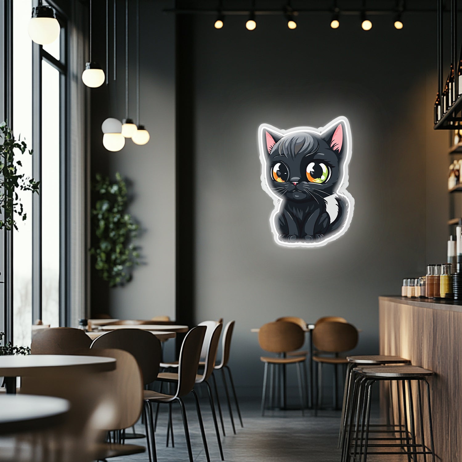 UV Printed Cat Neon Wall Art- LV0019