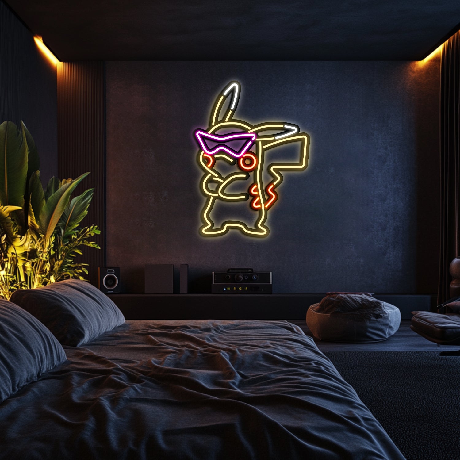 Pikachu Metal Neon Wall Art- LN0250