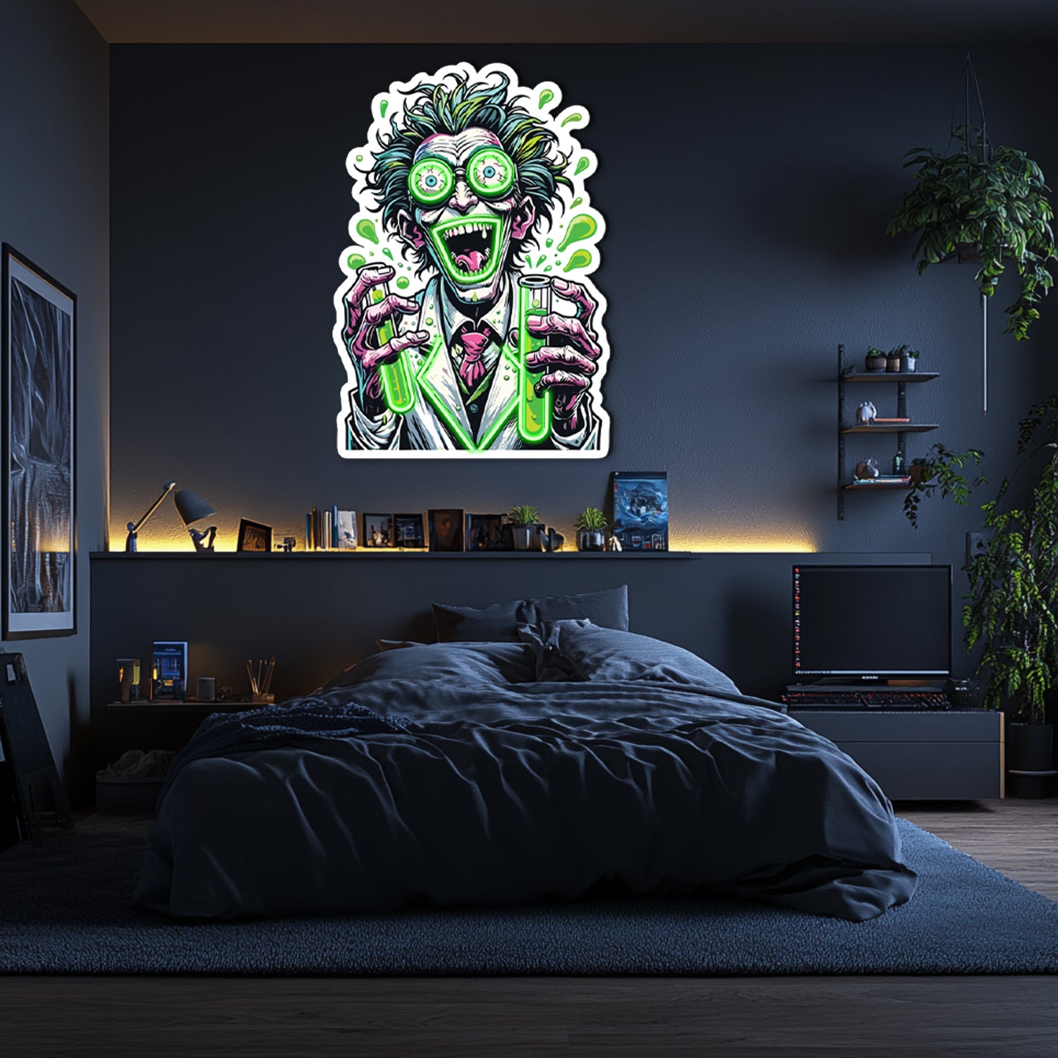 UV Printed Crazy Professor Neon Wall Art- LV0009