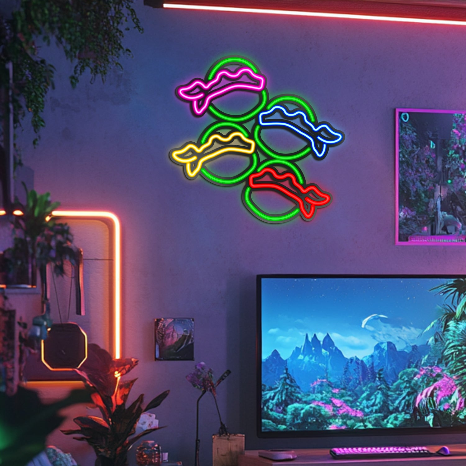 Ninja Turtles  Metal Neon Wall Art- LN0256