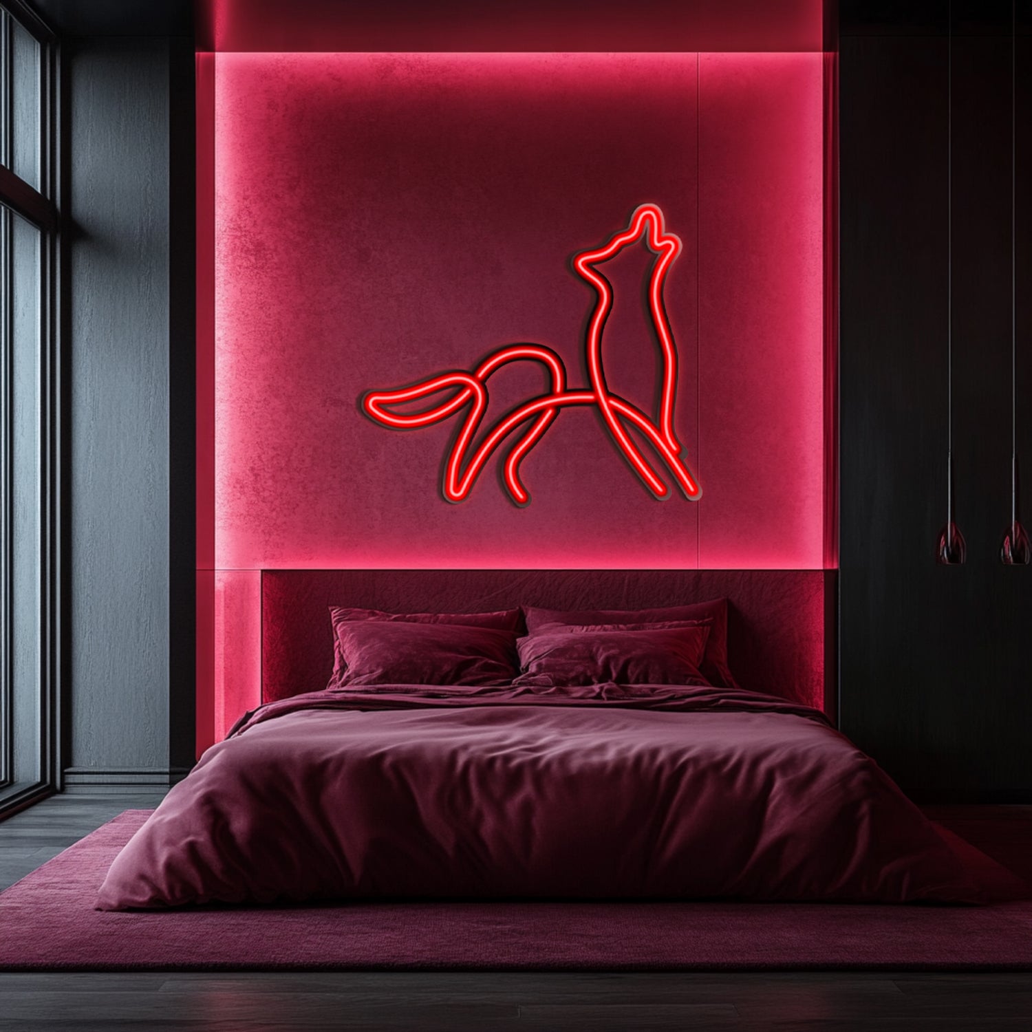 Wolf Metal Neon Wall Art- LN0023