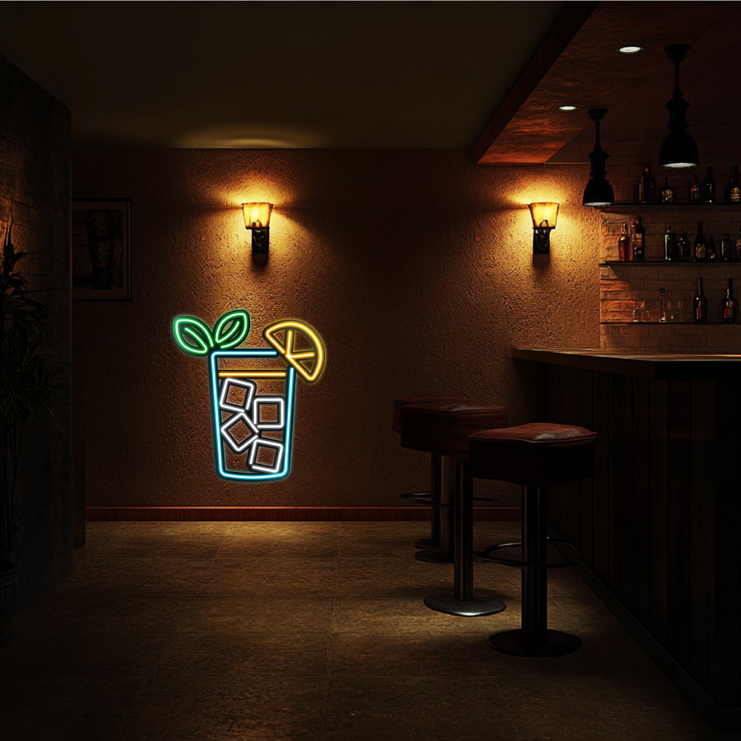 Coctail Metal Neon Wall Art- LN0031