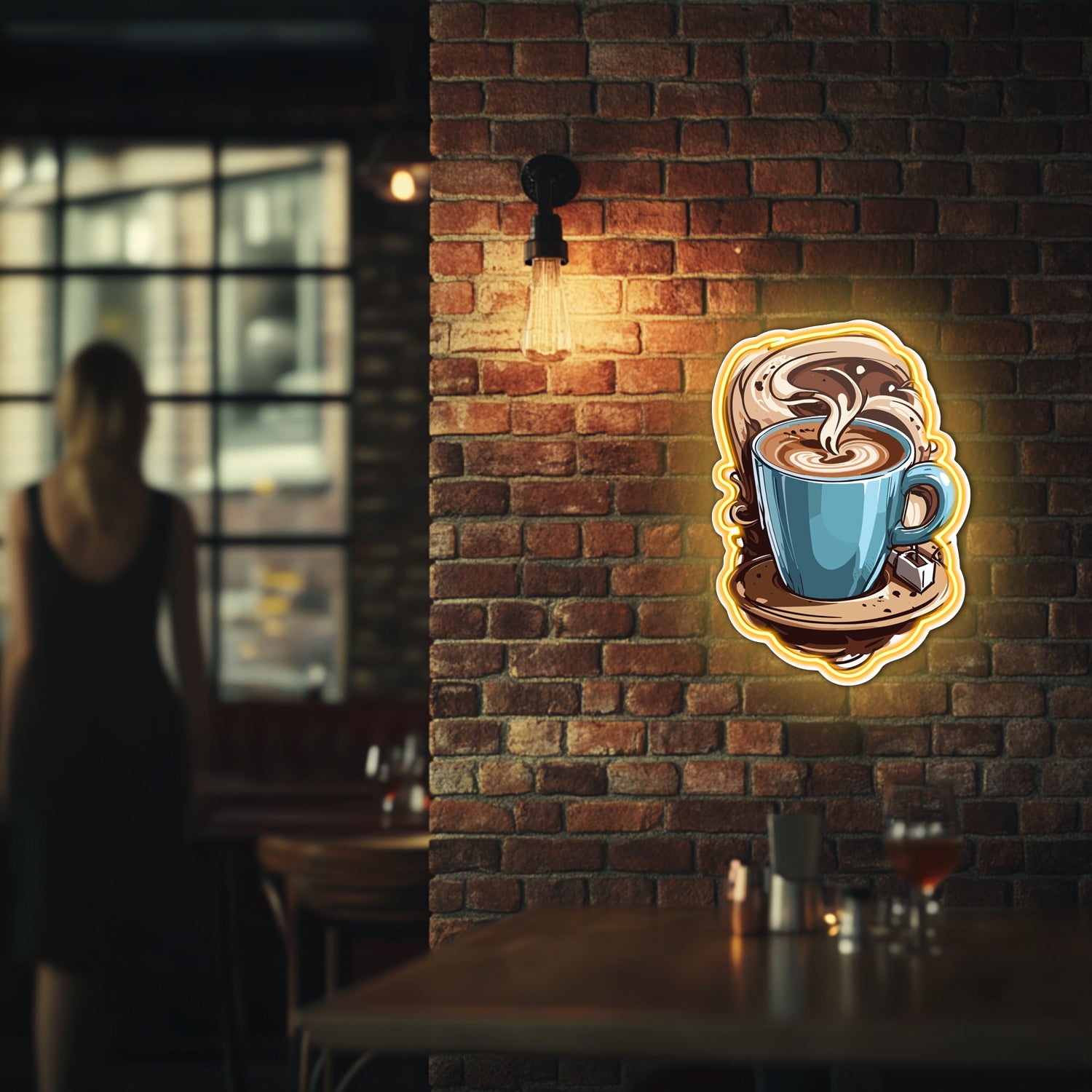 UV Printed Coffee  Neon Wall Art- LV0080