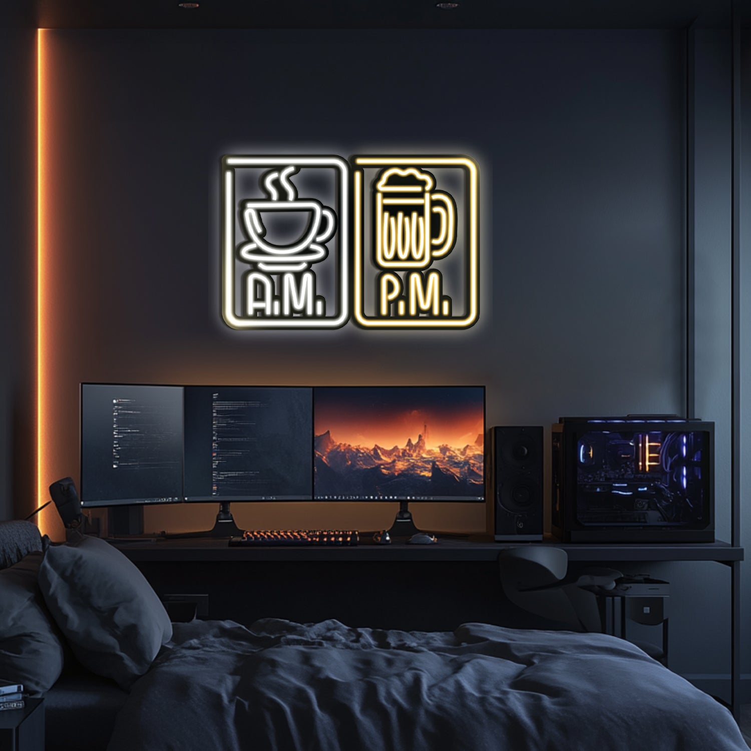 Coffee Lovers Metal Neon Wall Art- LN0024