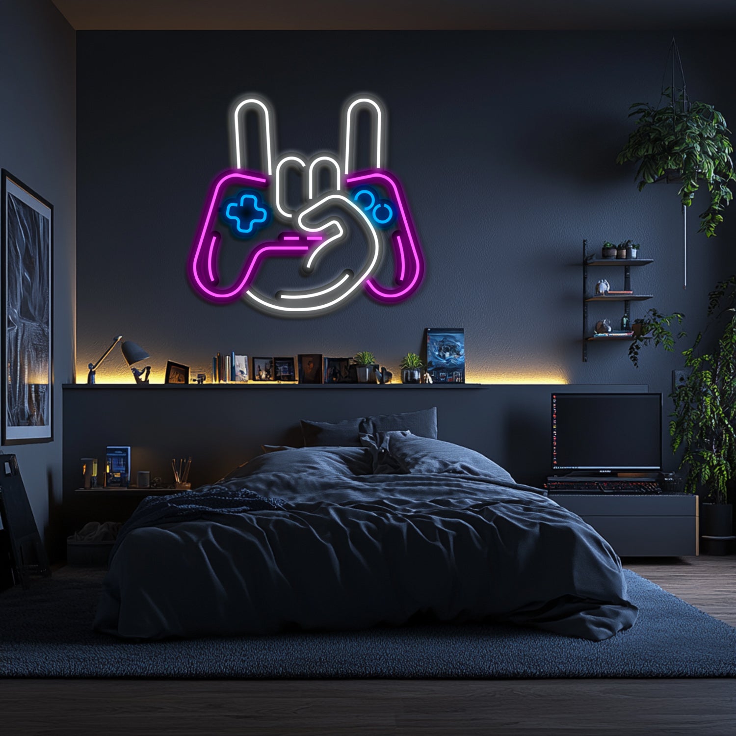 Rock'n'Game Metal Neon Wall Art- LN0116