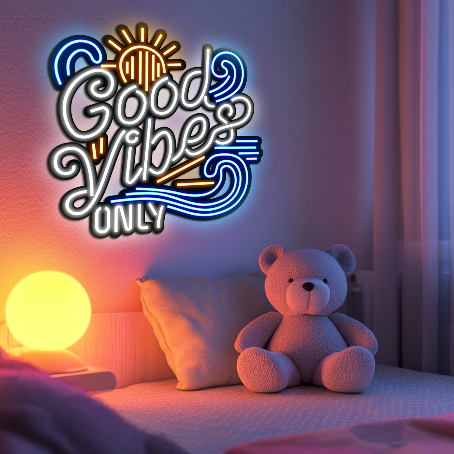 Good Vibes Only Metal Neon Wall Art- LN0086