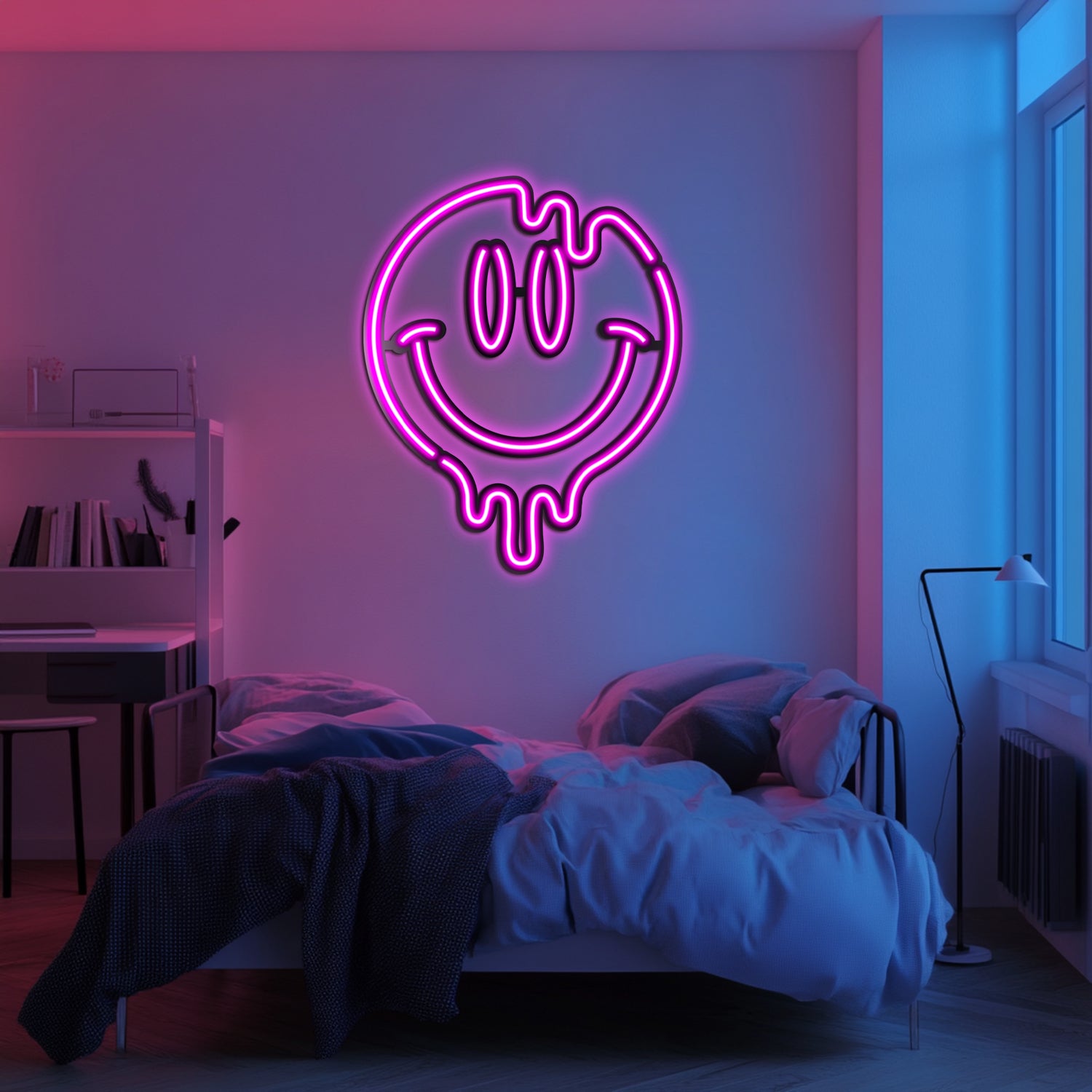 Emoji Liquid Smile Metal Neon Wall Art- LN0061