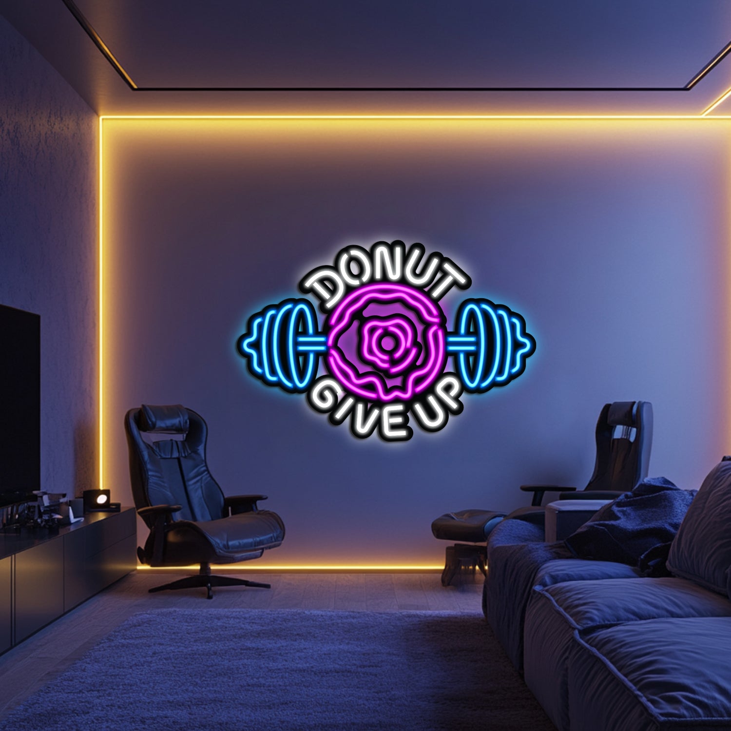 Donut Give Up Metal Neon Wall Art- LN0075