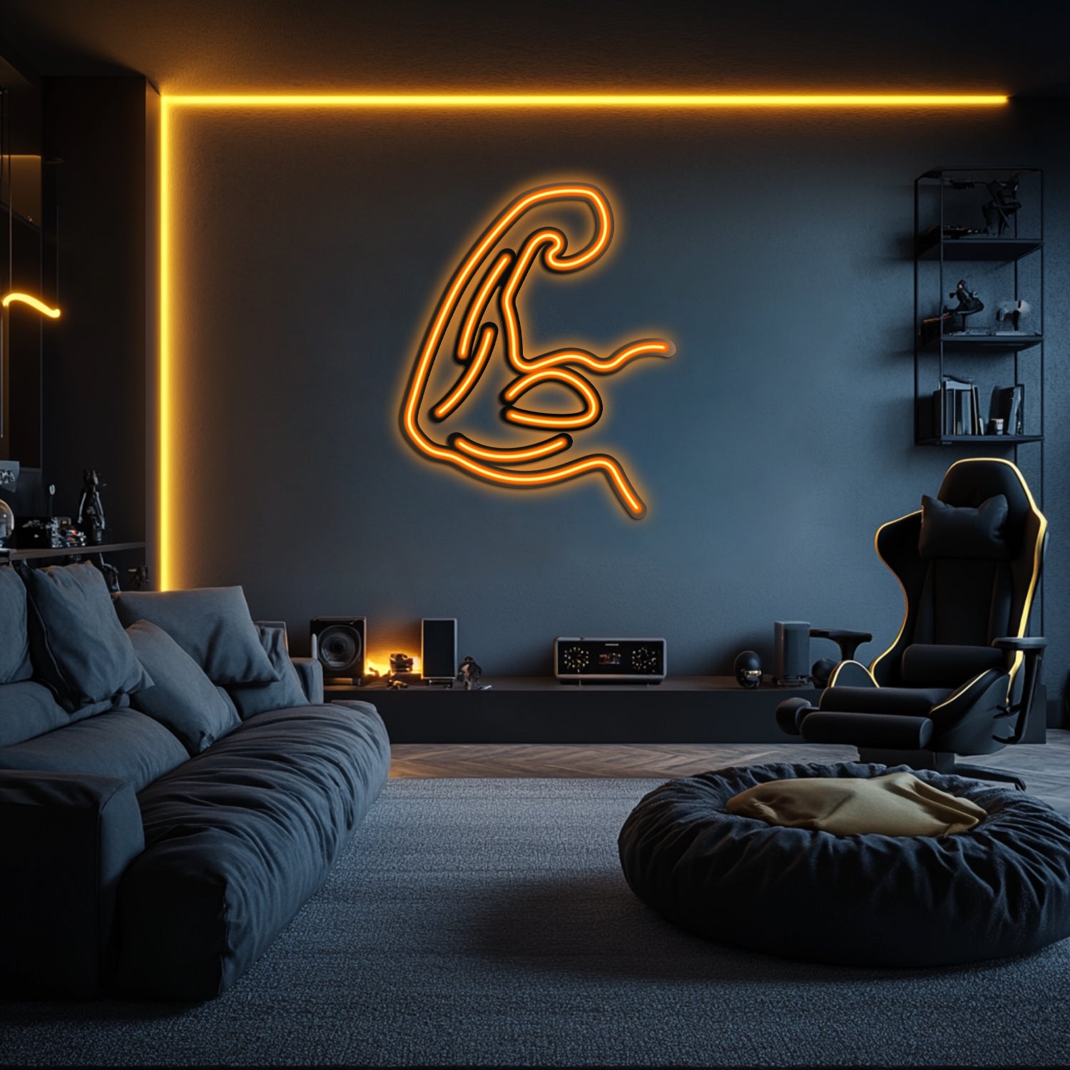 Muscle Flex Metal Neon Wall Art- LN0077