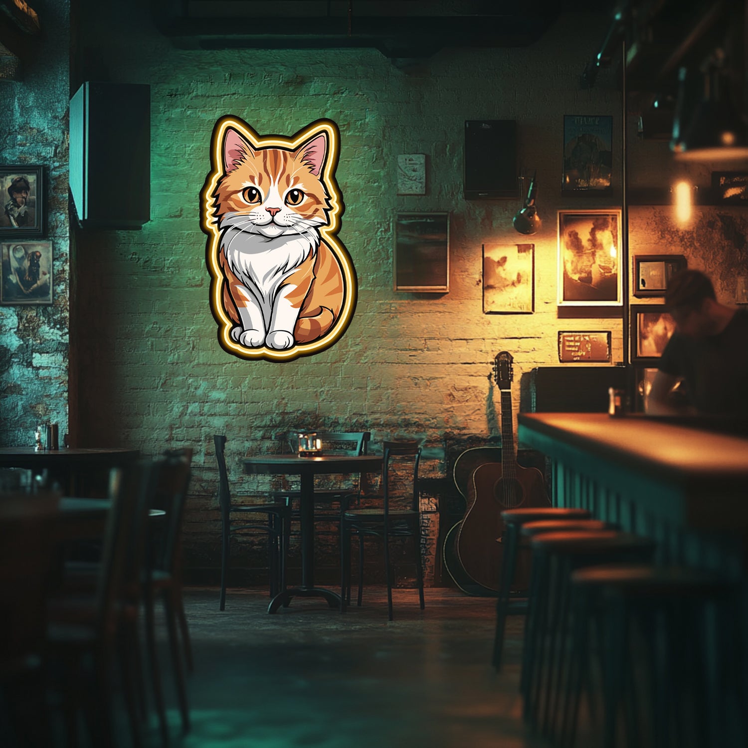 UV Printed Cat Neon Wall Art- LV0020