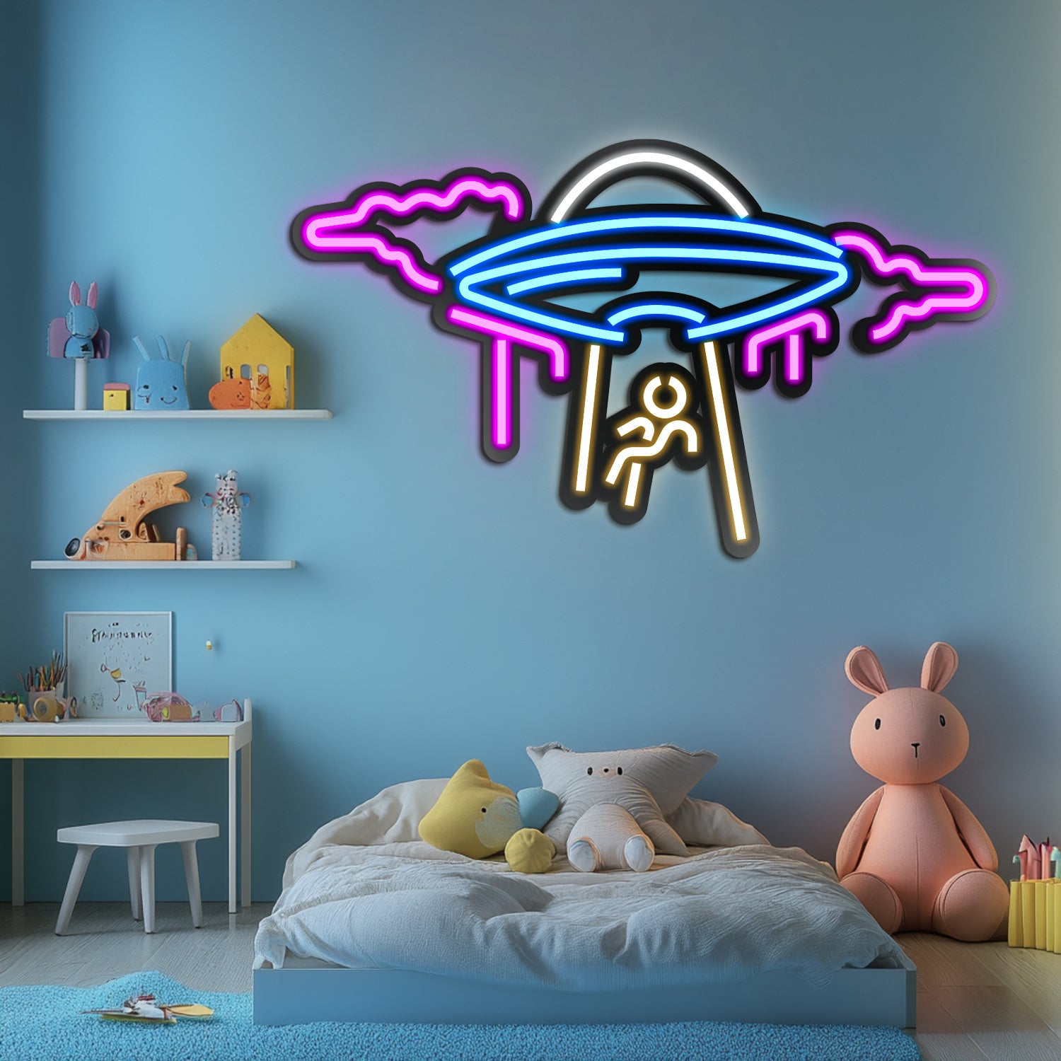 UFO Metal Neon Wall Art- LN0054