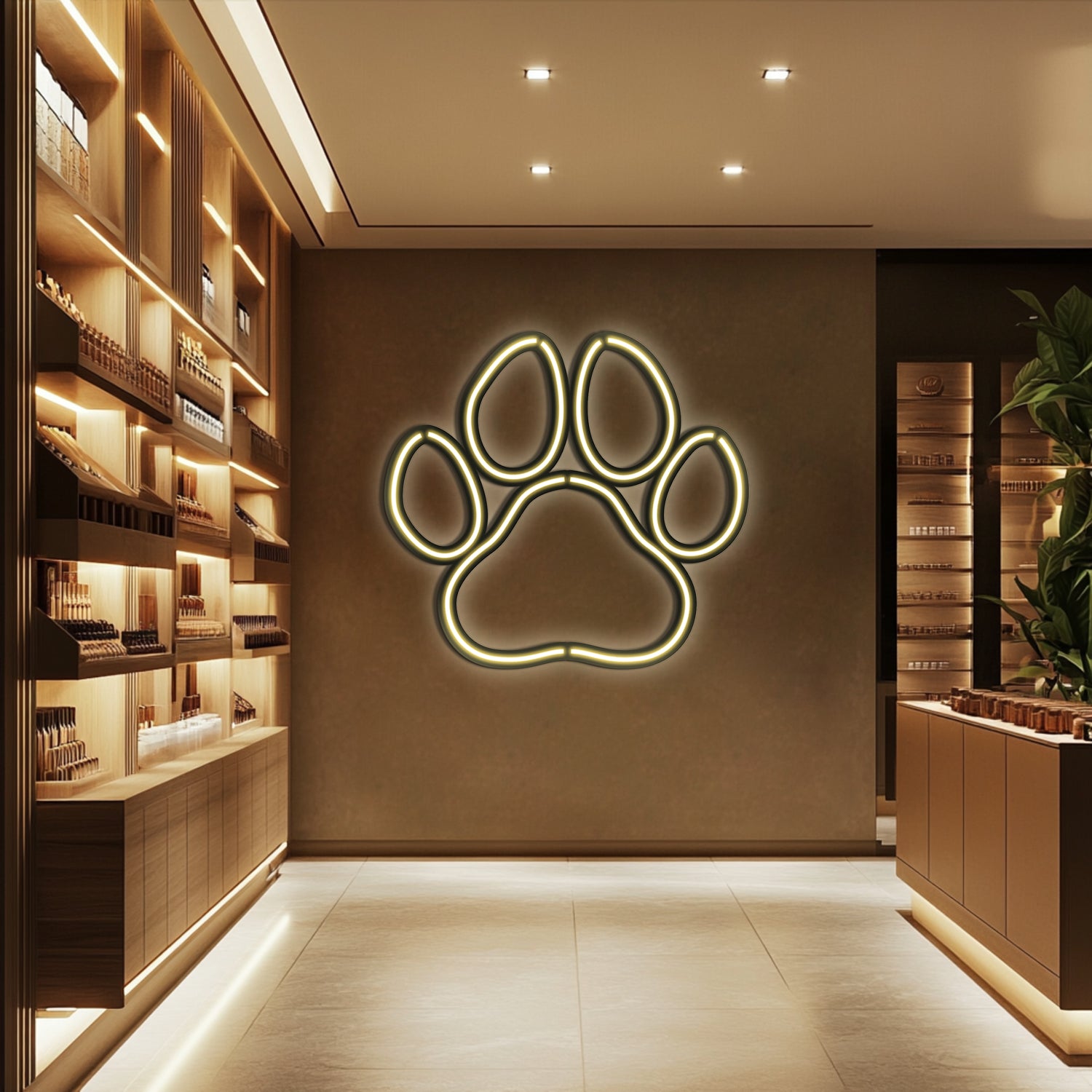 Paw Metal Neon Wall Art- LN0021