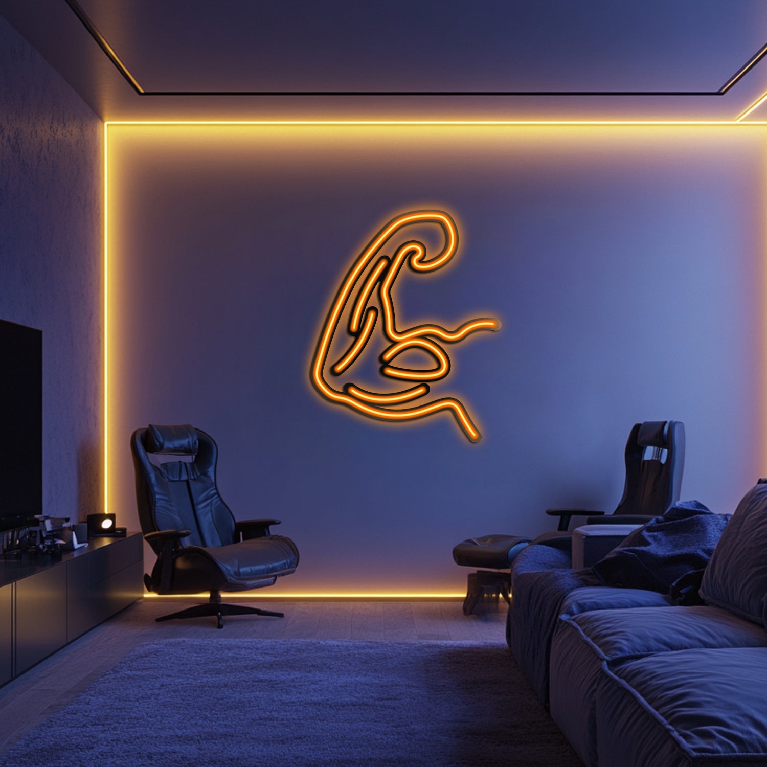 Muscle Flex Metal Neon Wall Art- LN0077