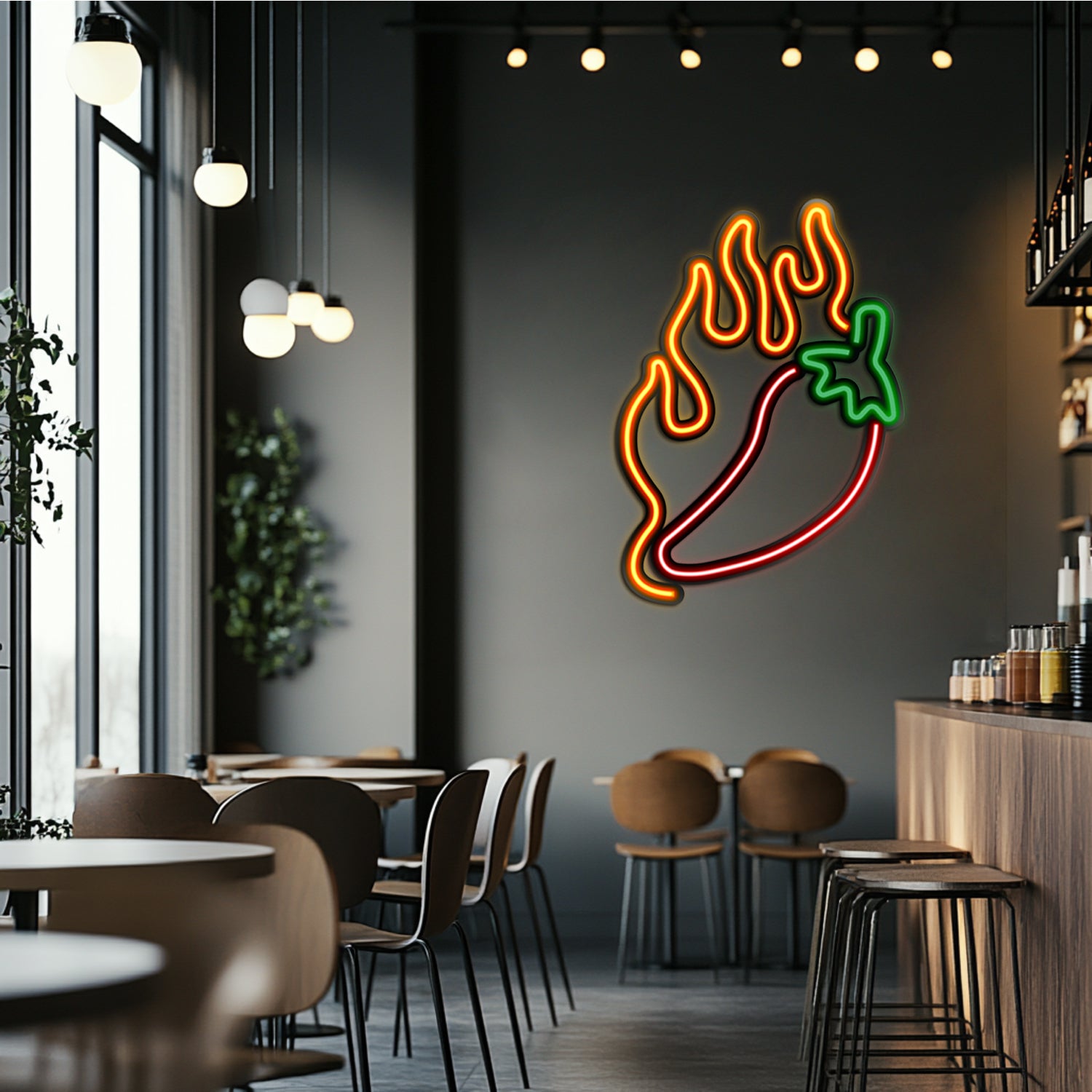 Chili Metal Neon Wall Art- LN0030