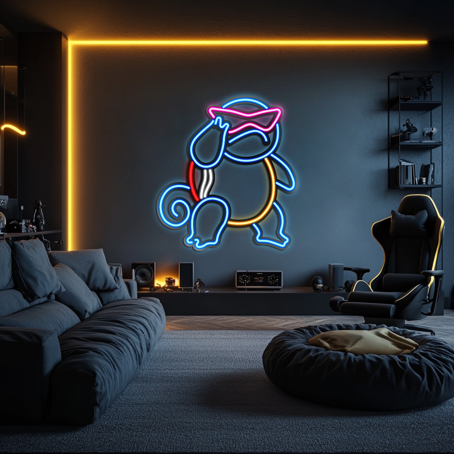 Squirtle Metal Neon Wall Art- LN0051