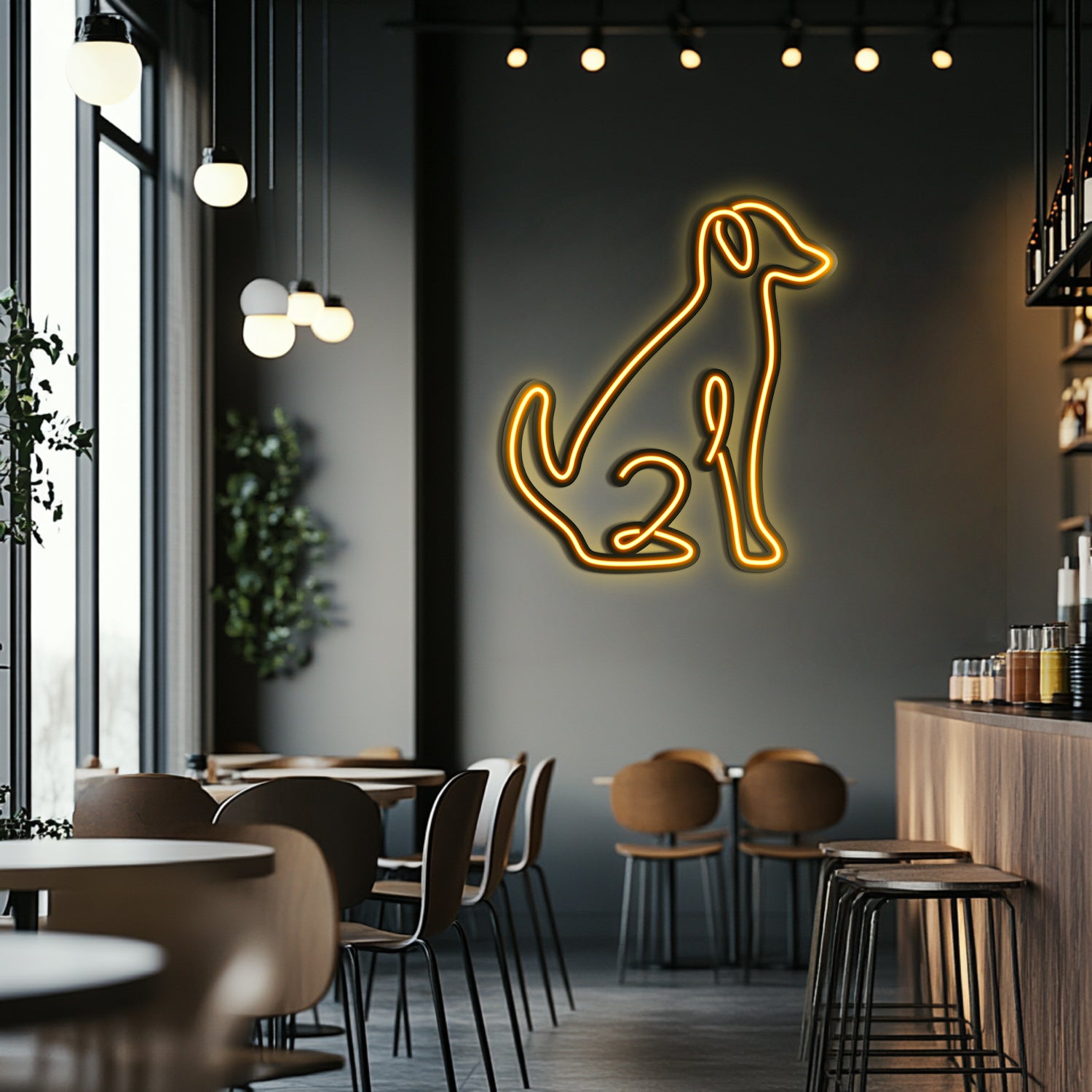 Dog Metal Neon Wall Art- LN0019