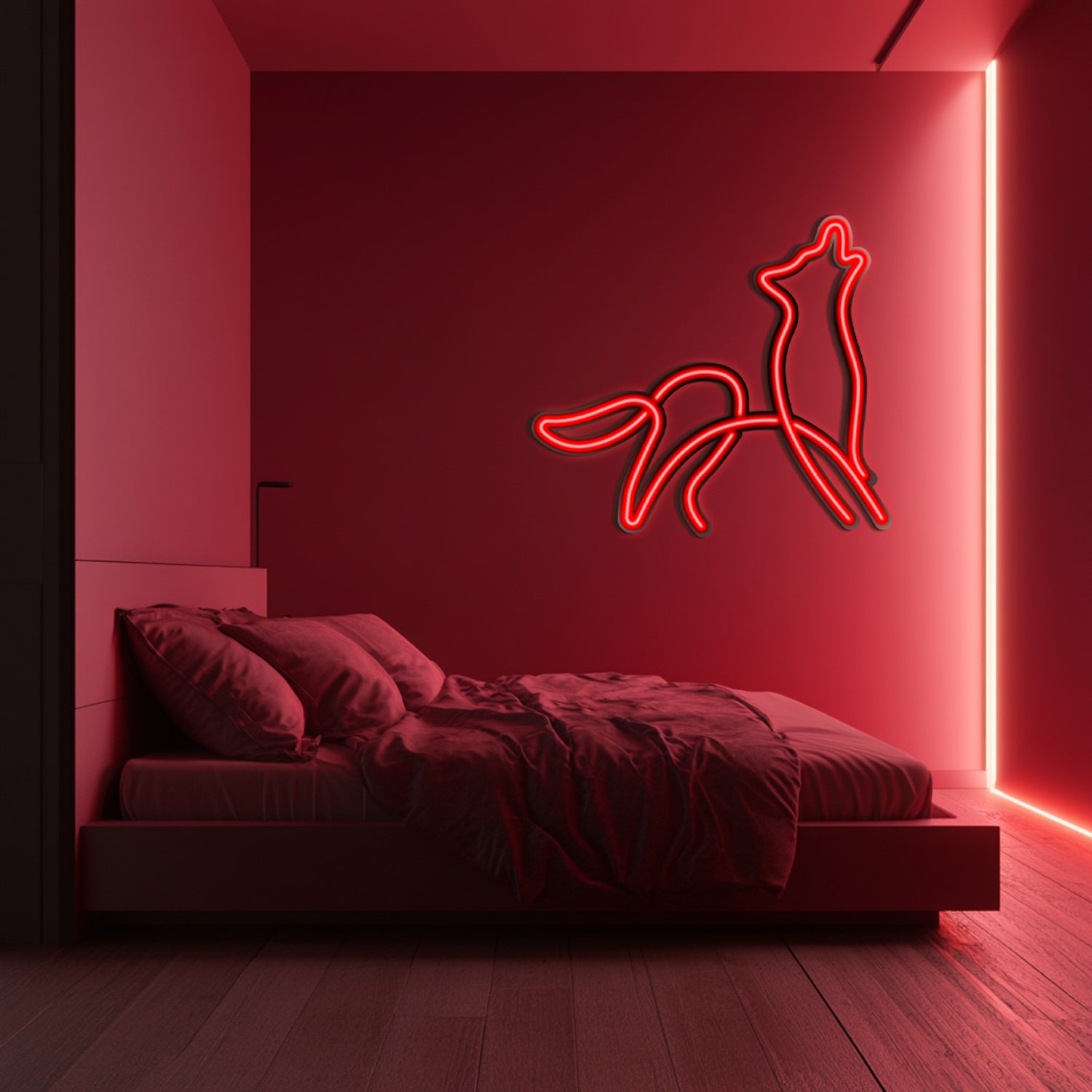 Wolf Metal Neon Wall Art- LN0023