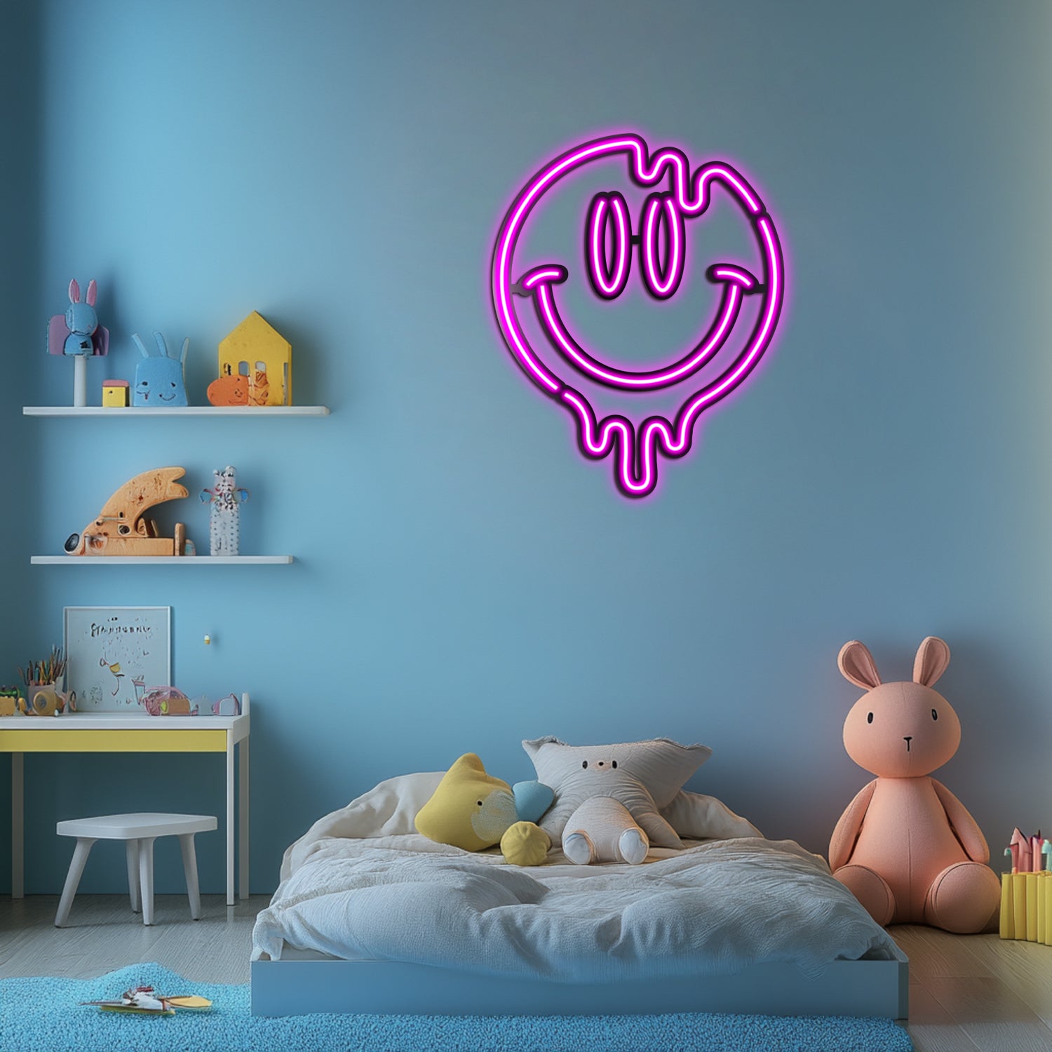 Emoji Liquid Smile Metal Neon Wall Art- LN0061