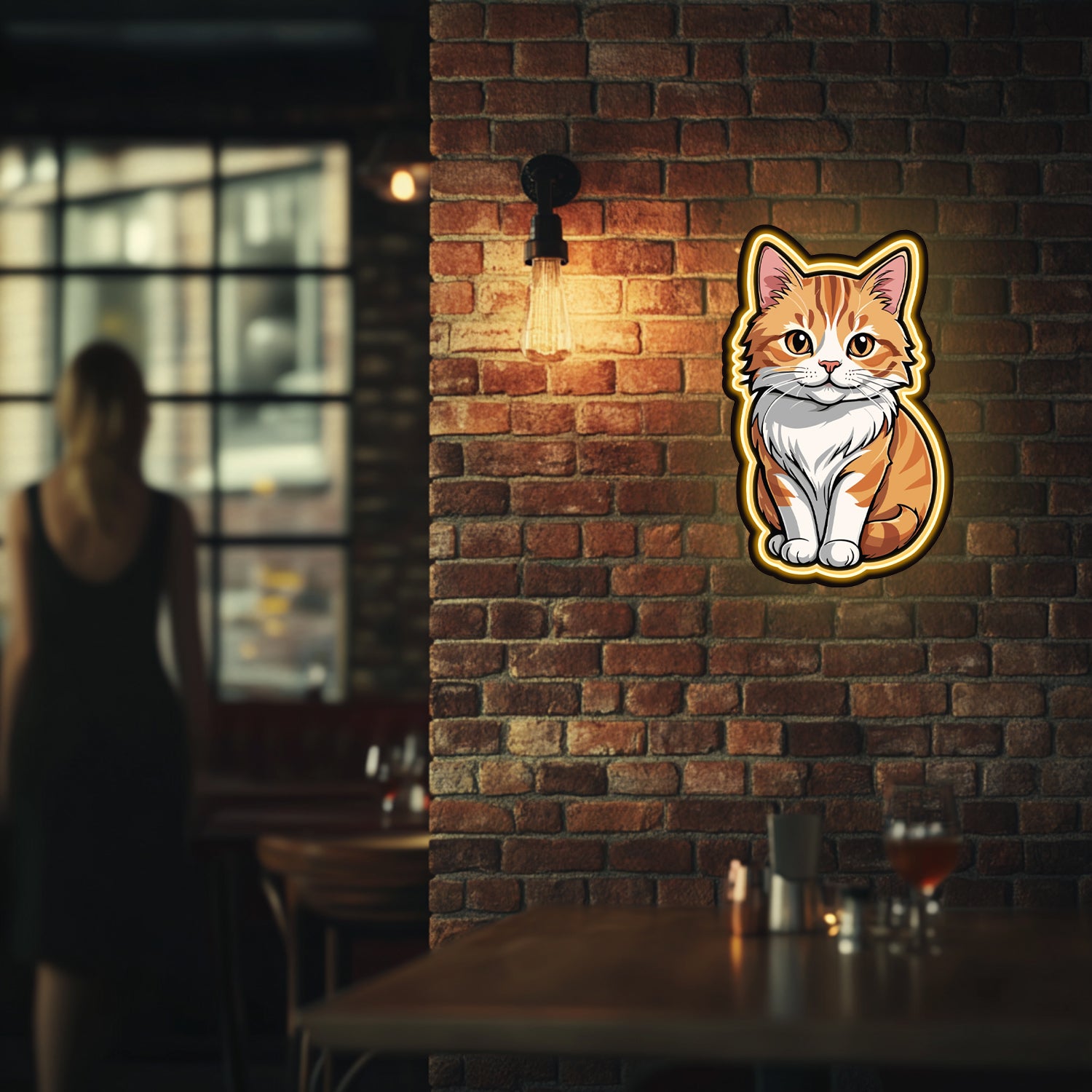 UV Printed Cat Neon Wall Art- LV0020