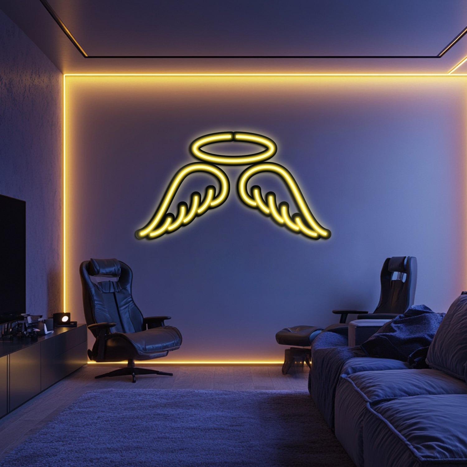 Emoji Angel Metal Neon Wall Art- LN0056