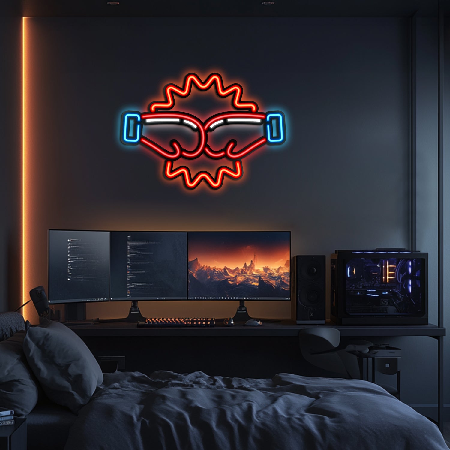 Fist Bump Metal Neon Wall Art- LN0076