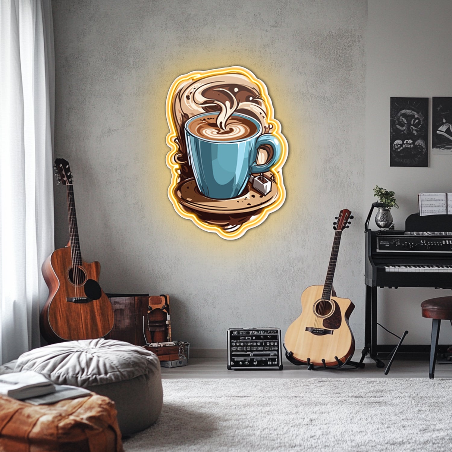 UV Printed Coffee  Neon Wall Art- LV0080