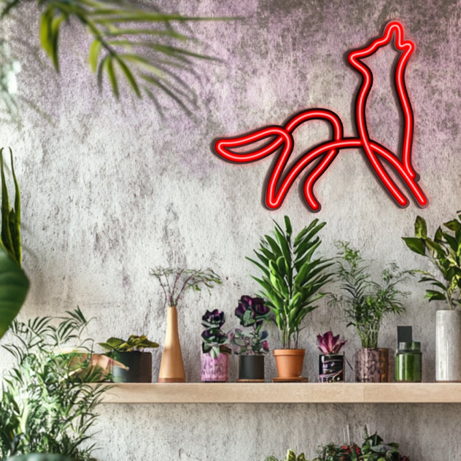 Wolf Metal Neon Wall Art- LN0023