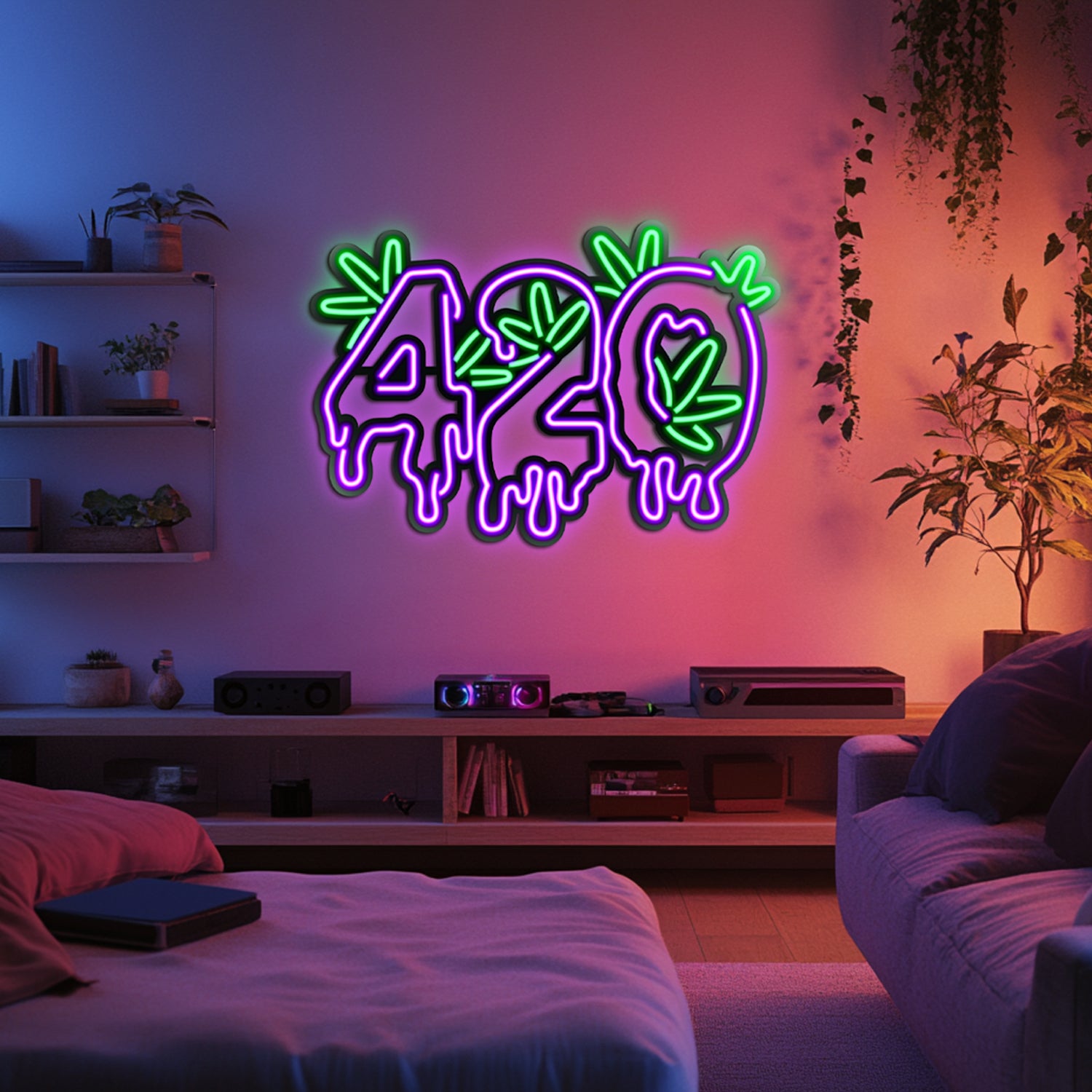 Weed Metal Neon Wall Art- LN0088