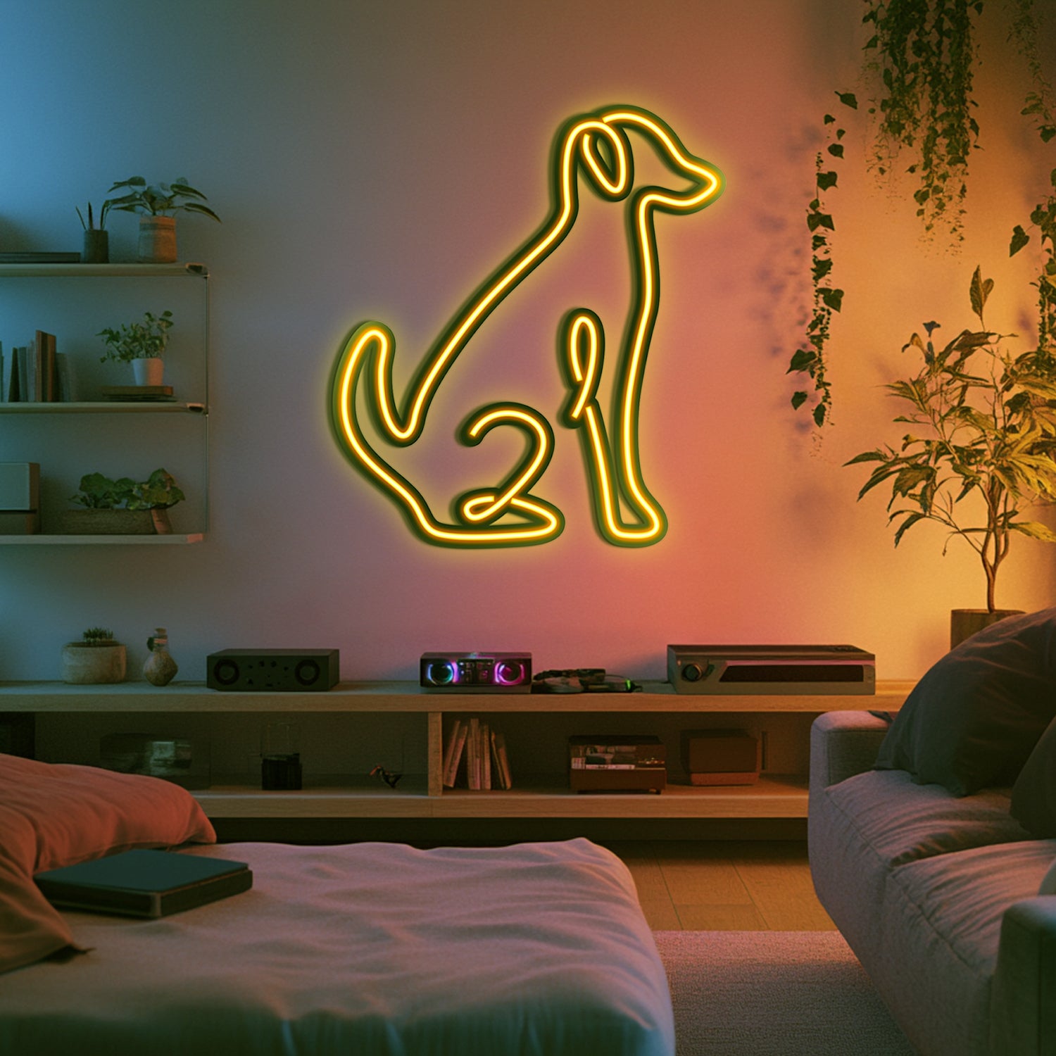 Dog Metal Neon Wall Art- LN0019