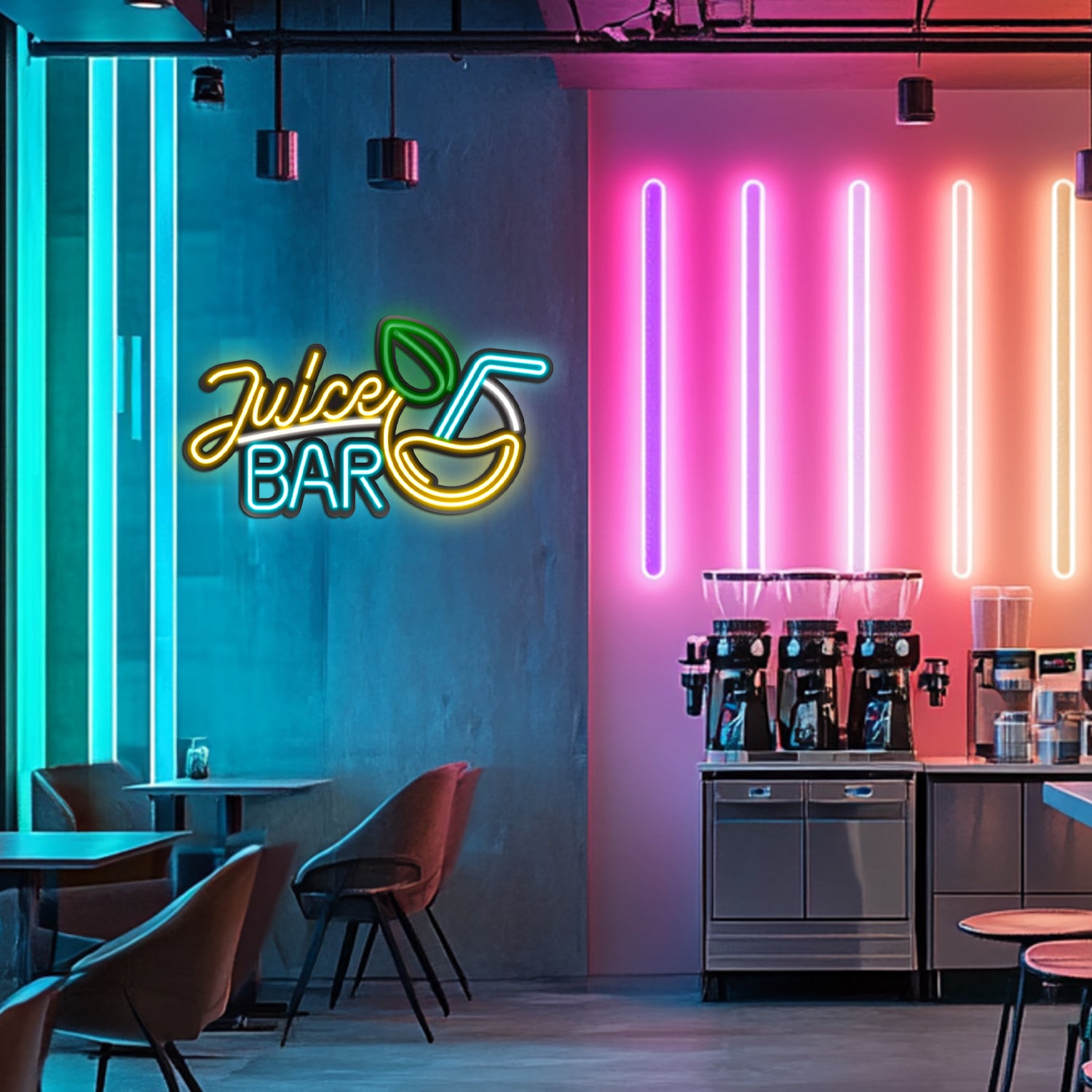 Juice Bar Metal Neon Wall Art- LN0035