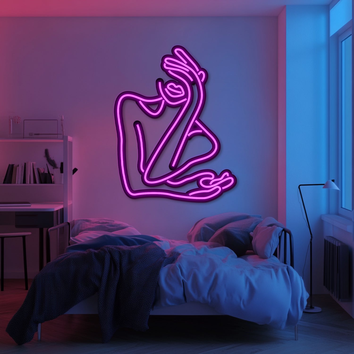 Contemplative Moment Metal Neon Wall Art- LN0169