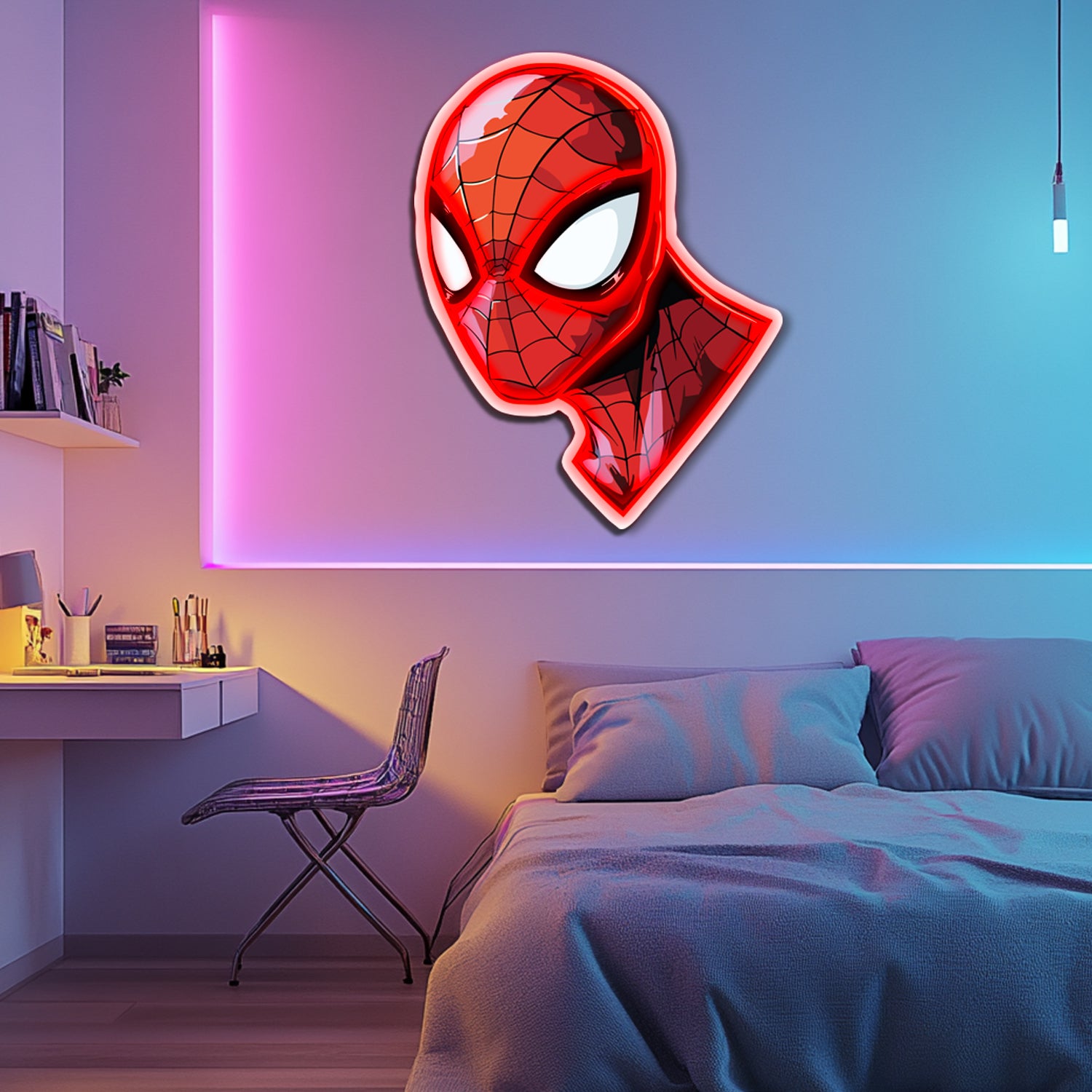 UV Printed Spider-Man Neon Wall Art- LV0086