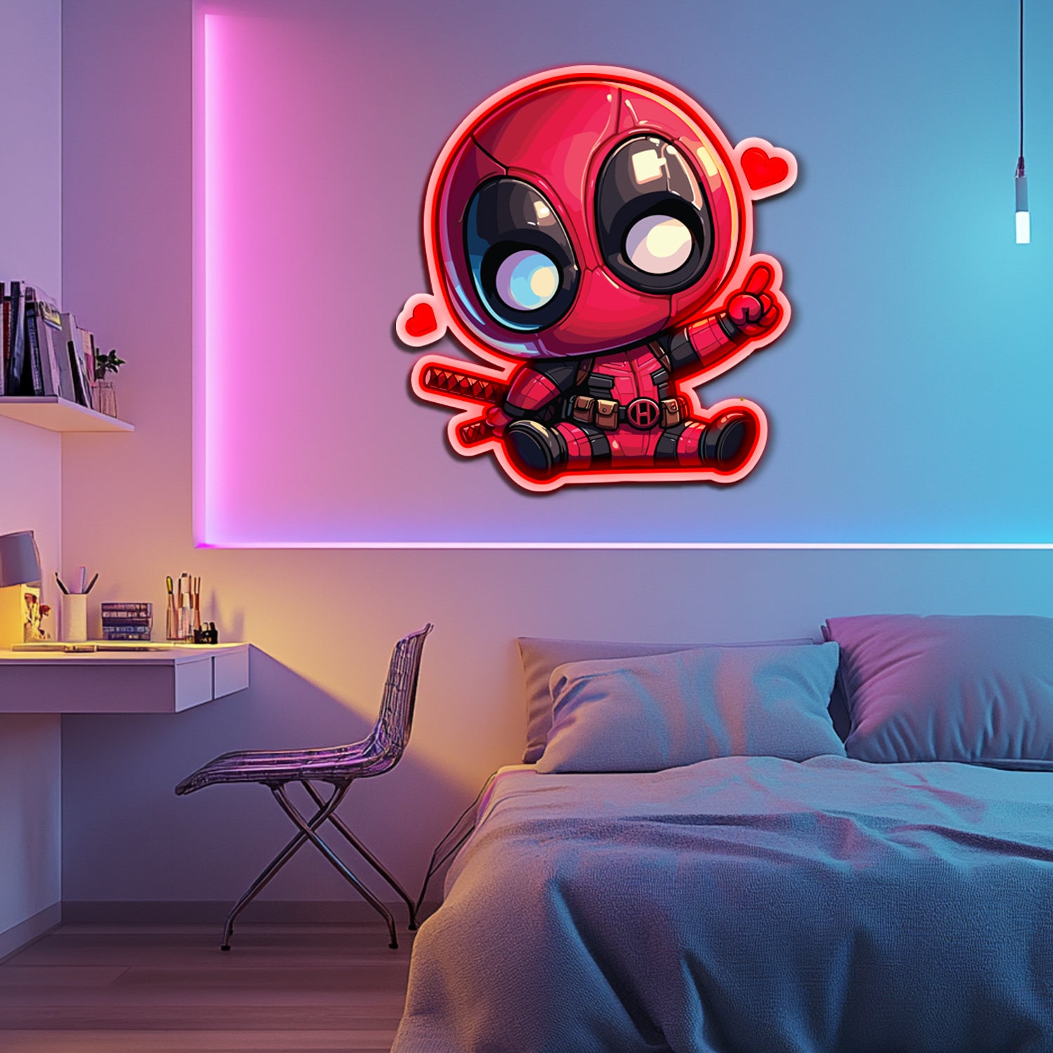 UV Printed Babypool Neon Wall Art- LV0101