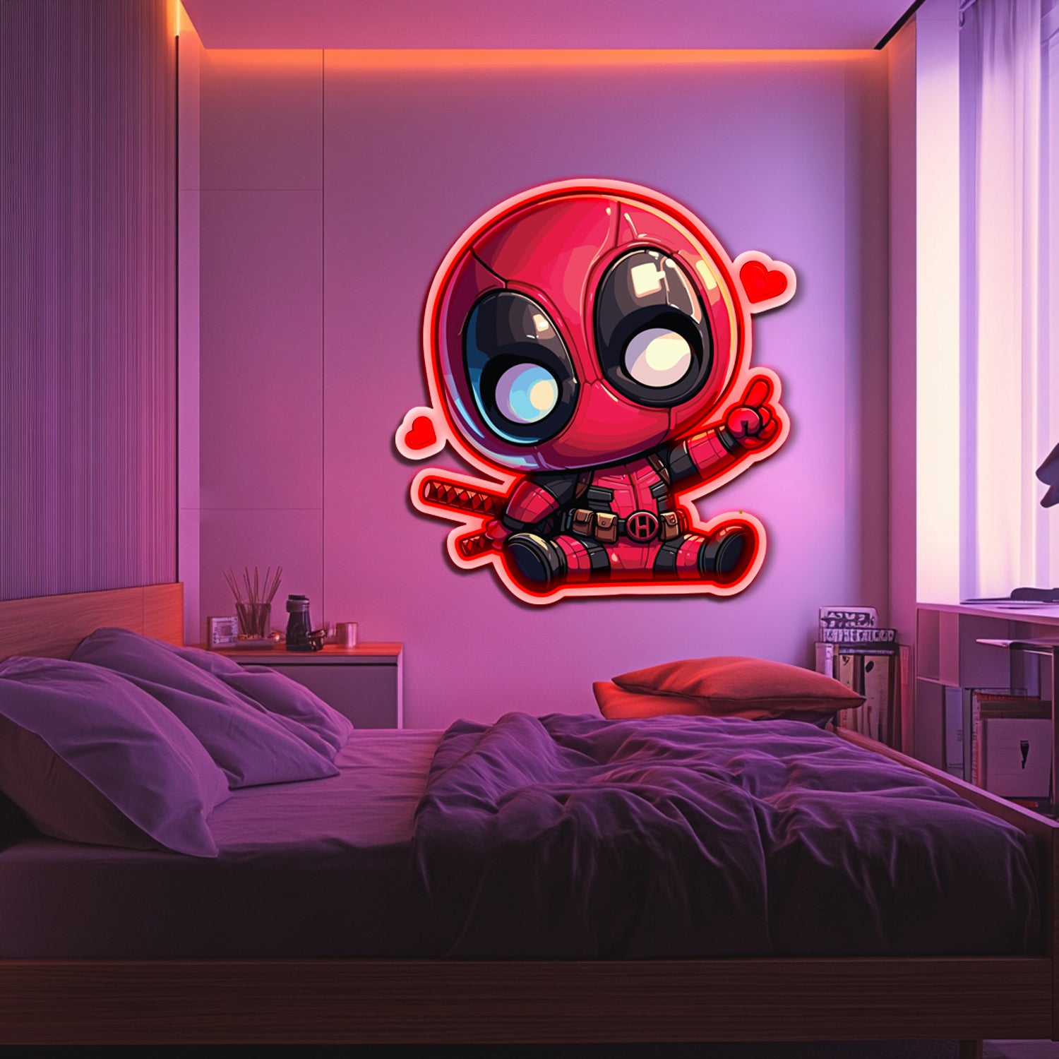 UV Printed Babypool Neon Wall Art- LV0101