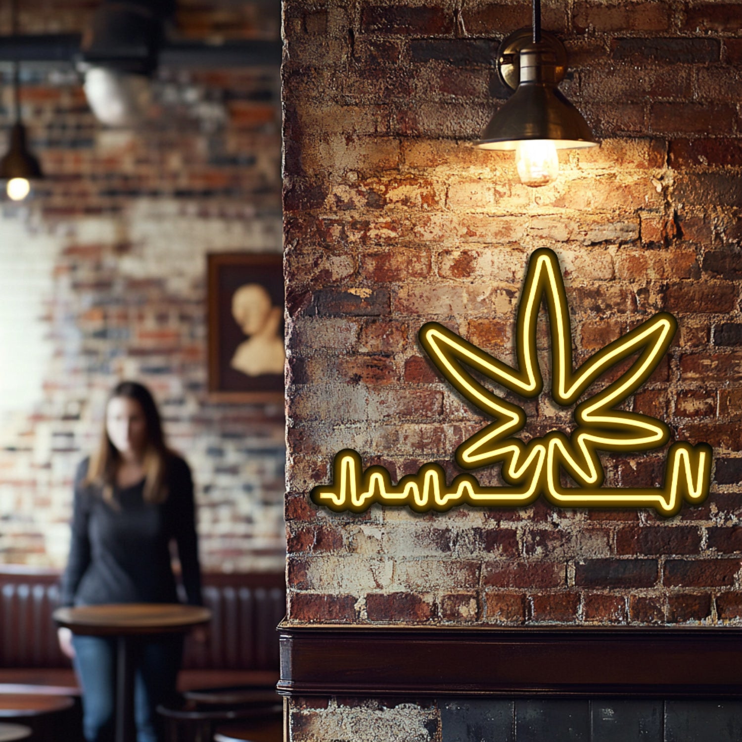 Weed Rythm Metal Neon Wall Art- LN0165