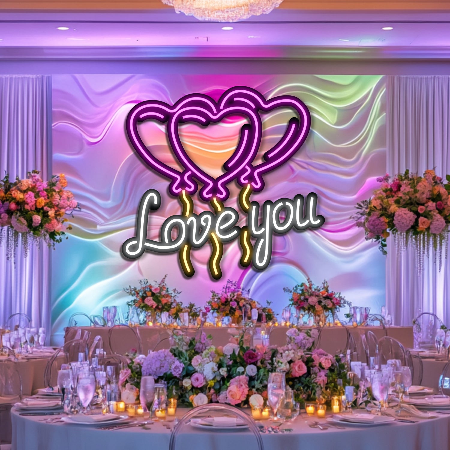 Love Balloons  Wedding Metal Neon Wall Art- LN0156
