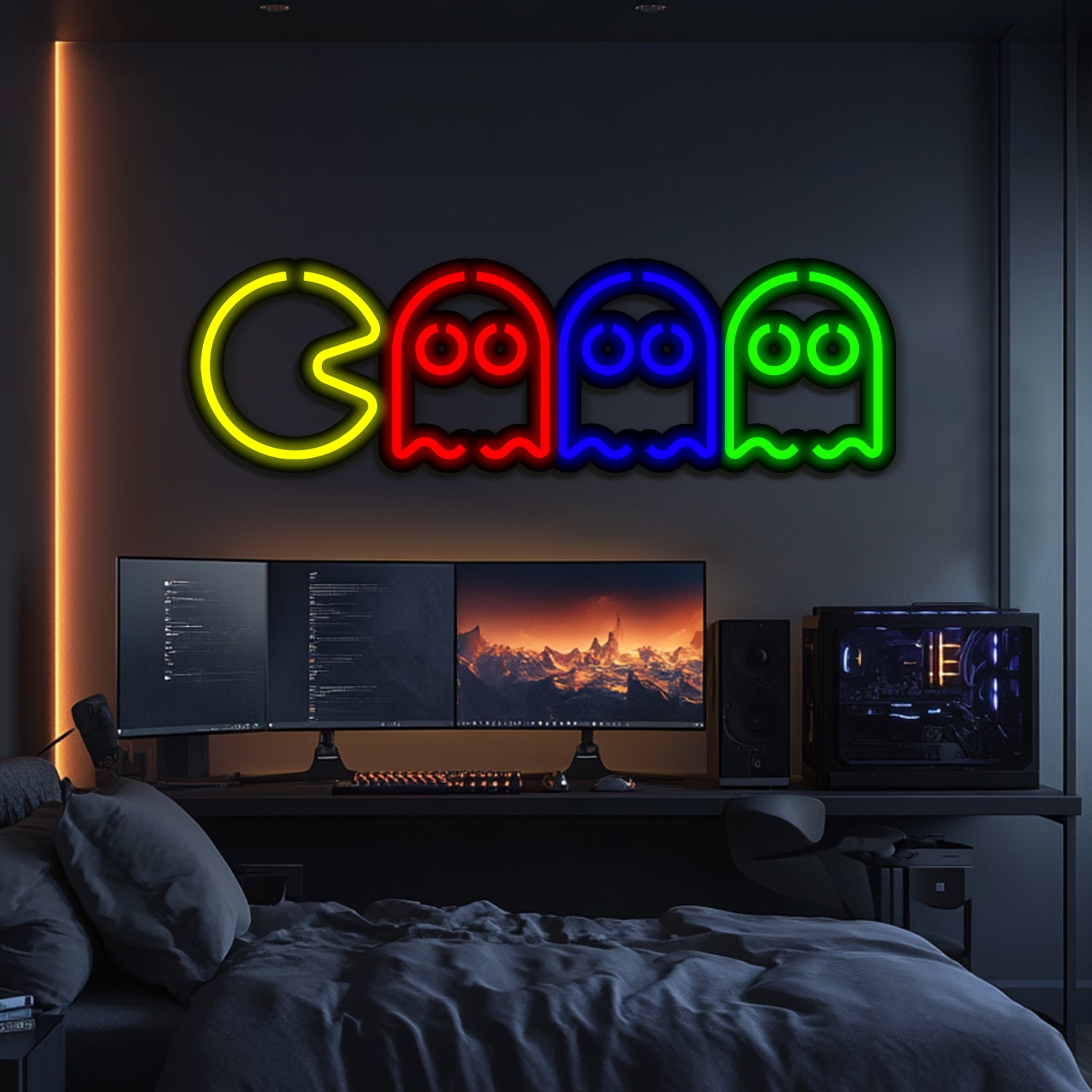 Pac-Man Metal Neon Wall Art- LN0119