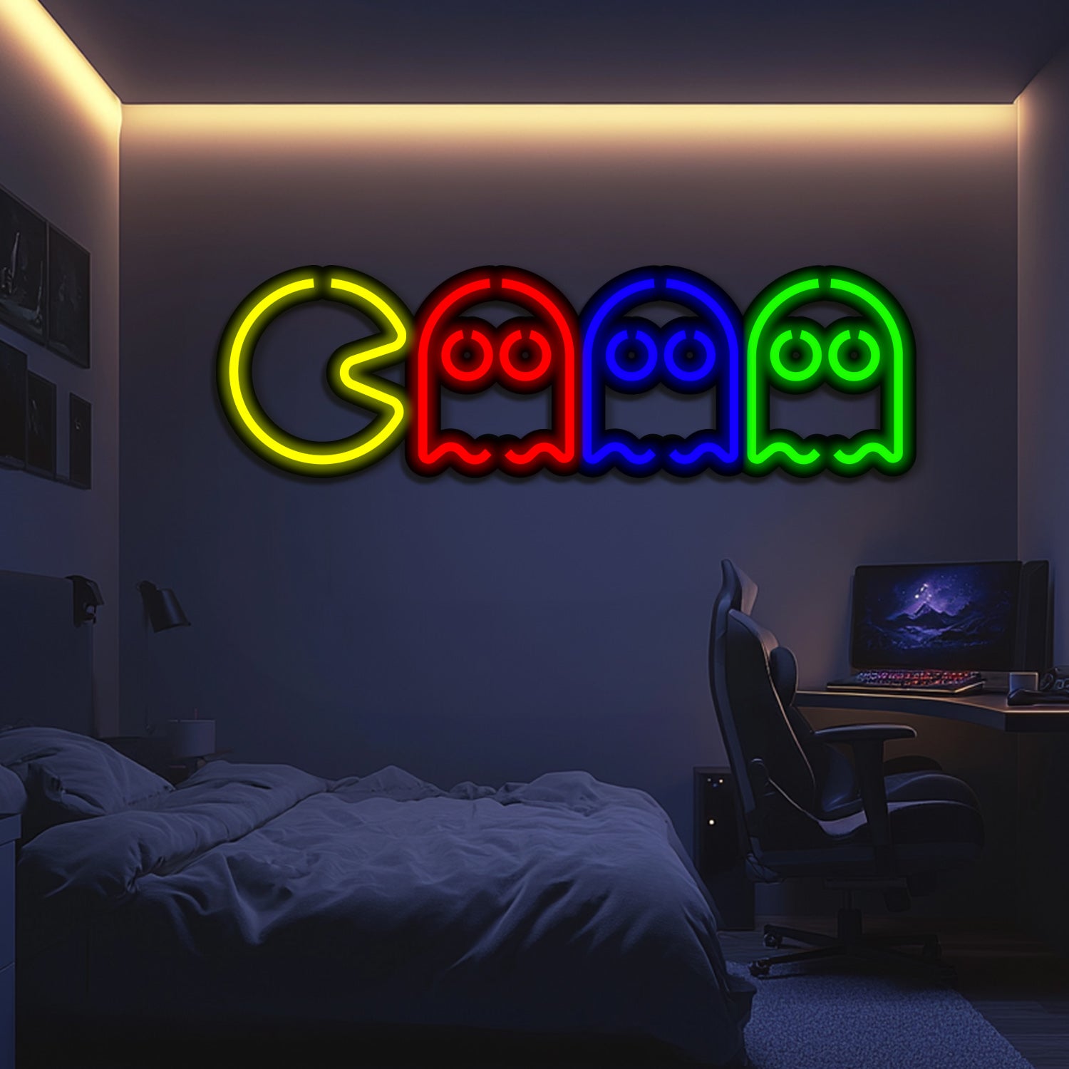 Pac-Man Metal Neon Wall Art- LN0119