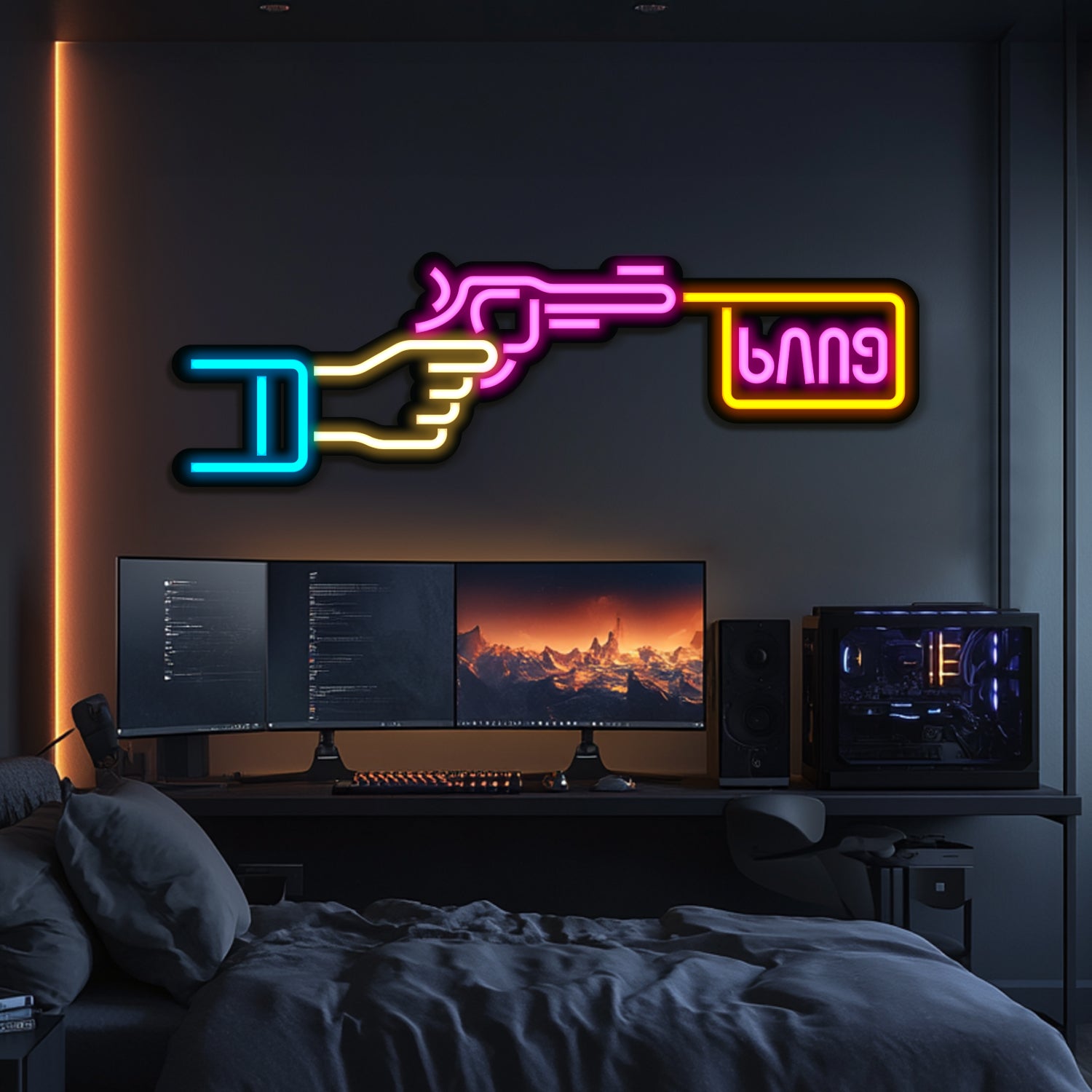 BANG Weapon Metal Neon Wall Art- LN0128