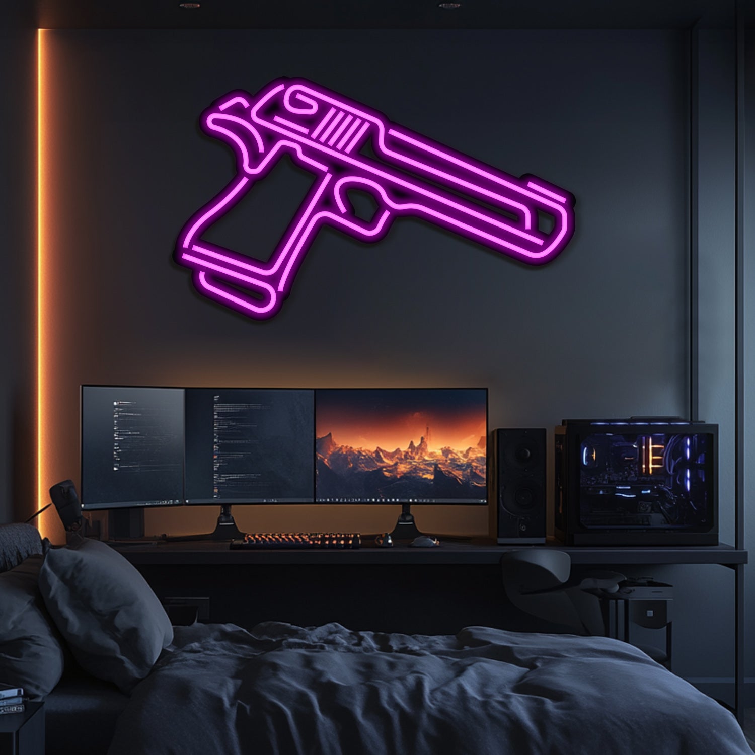 Deagle Weapon Metal Neon Wall Art- LN0125