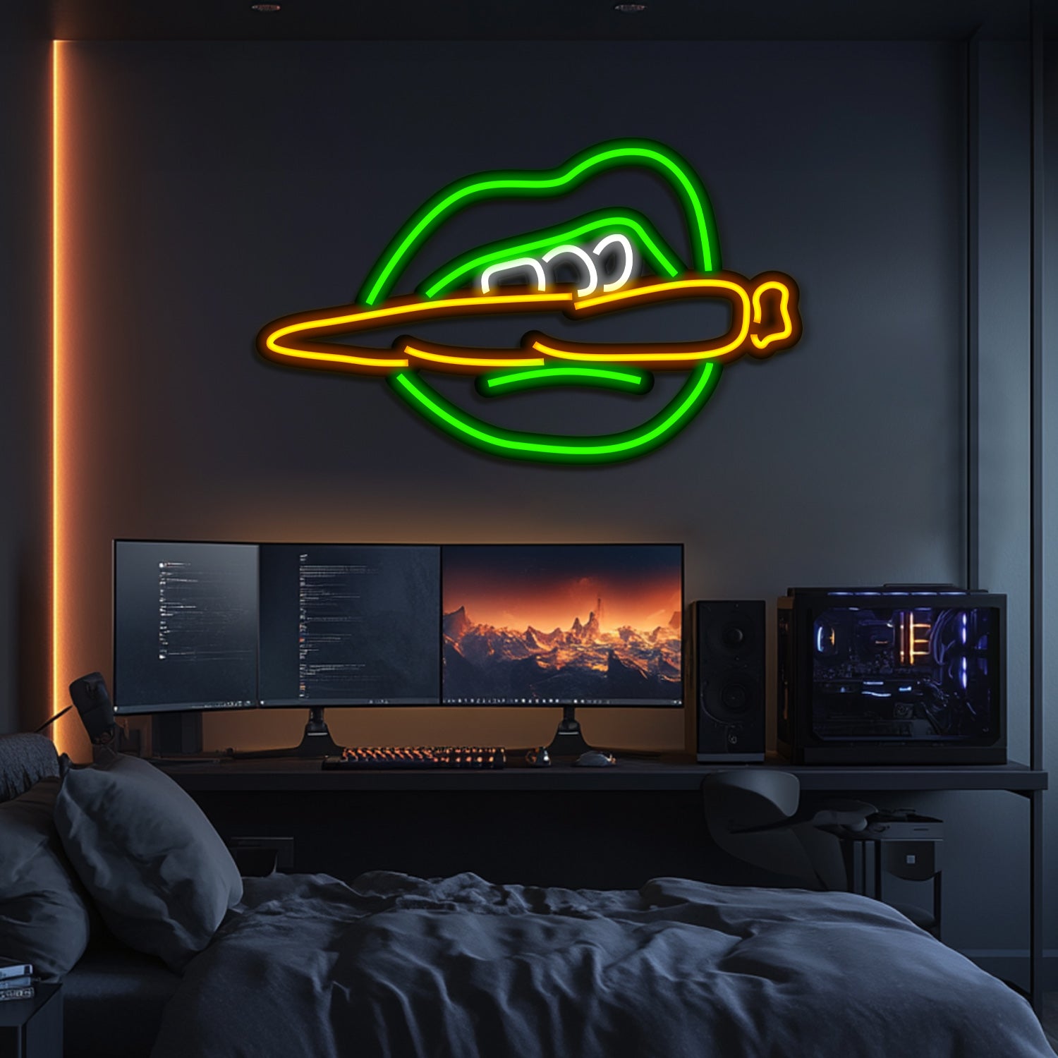 Smoke on Lips Metal Neon Wall Art- LN0161