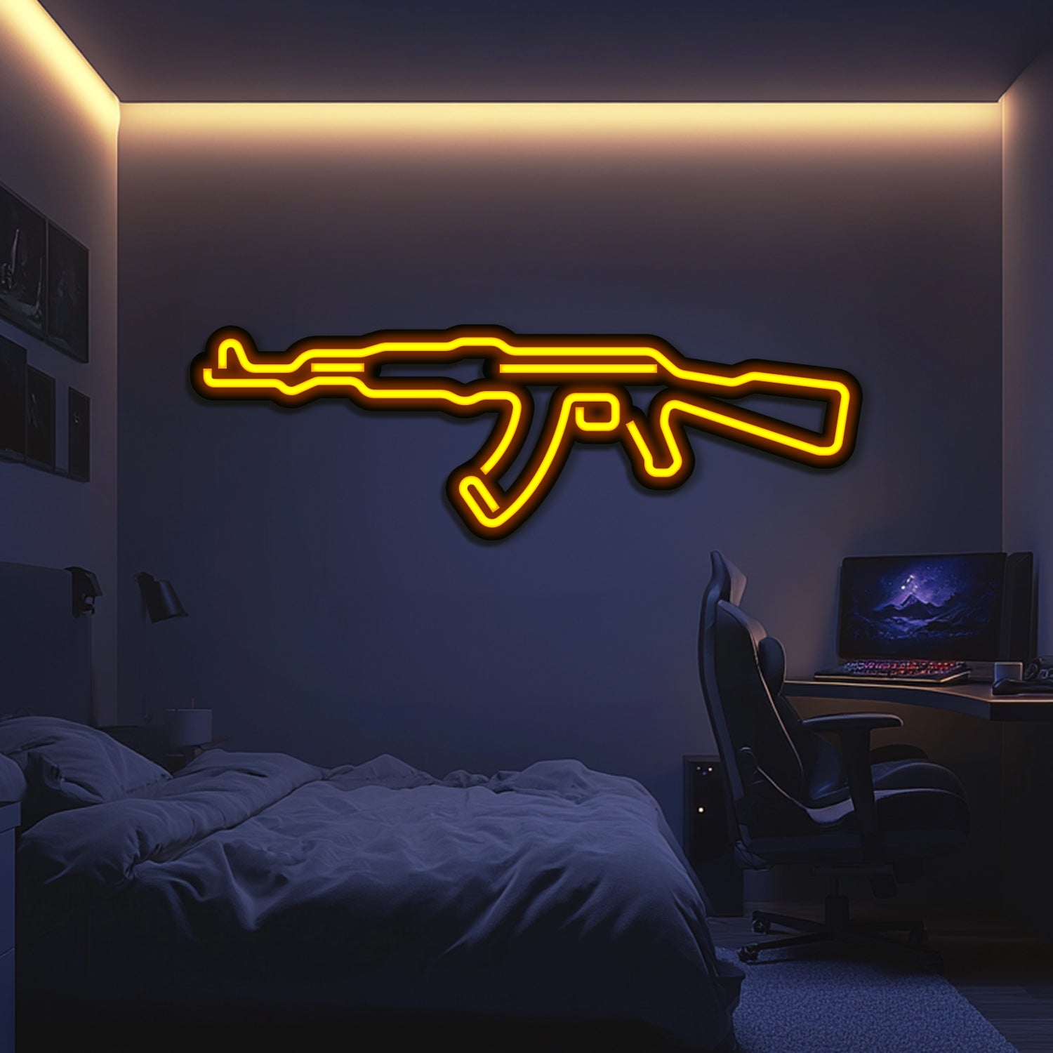 AK47 Weapon Metal Neon Wall Art- LN0124