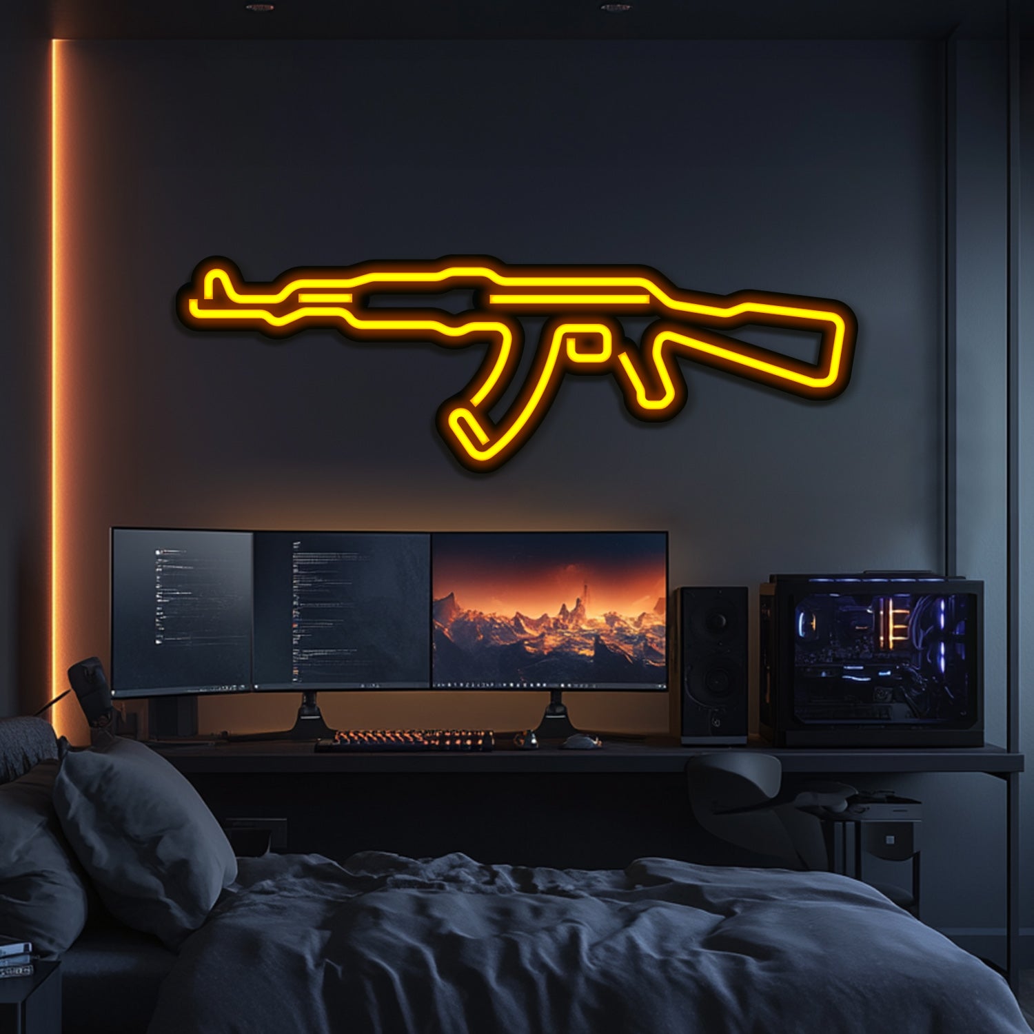 AK47 Weapon Metal Neon Wall Art- LN0124