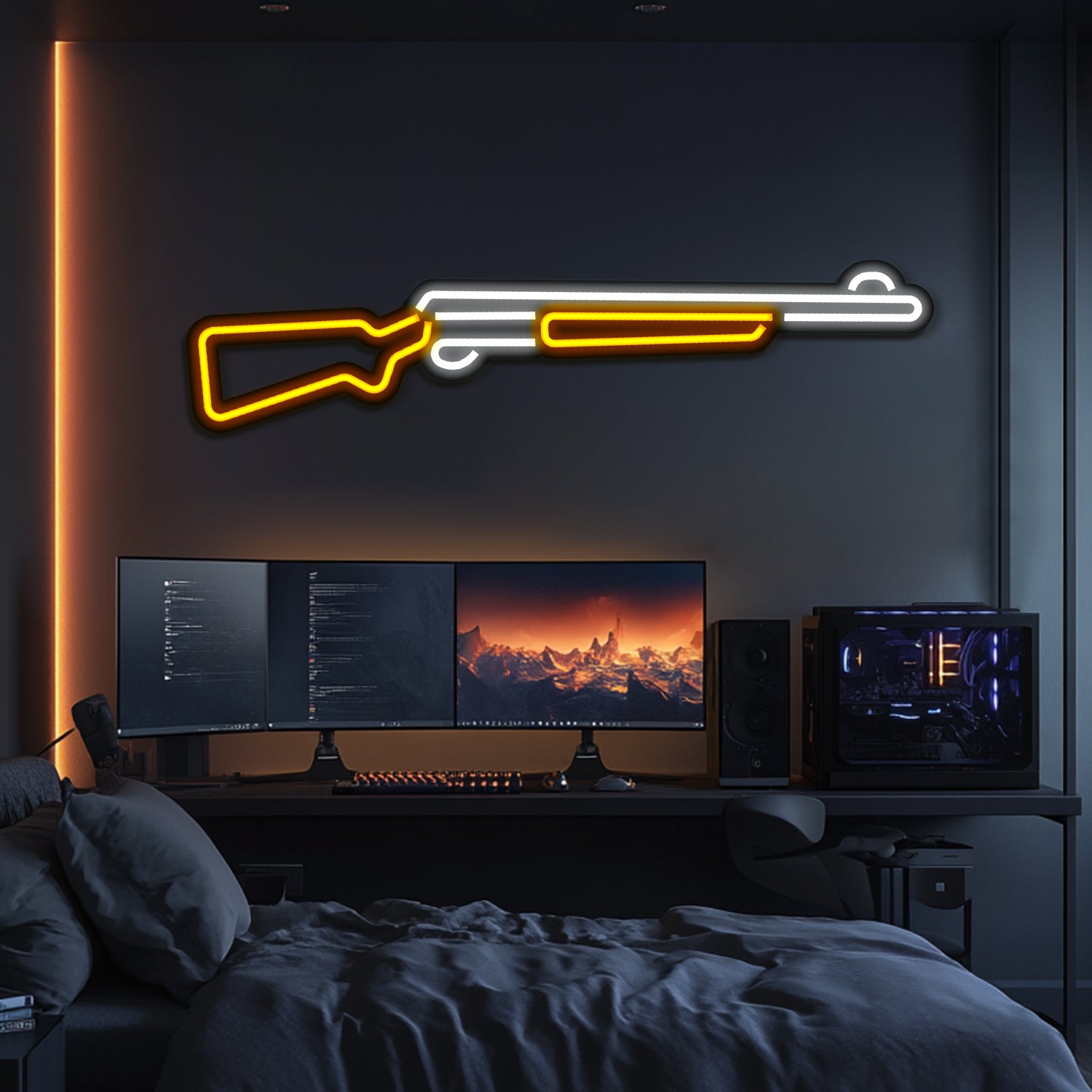 Shotgun Metal Neon Wall Art- LN0129